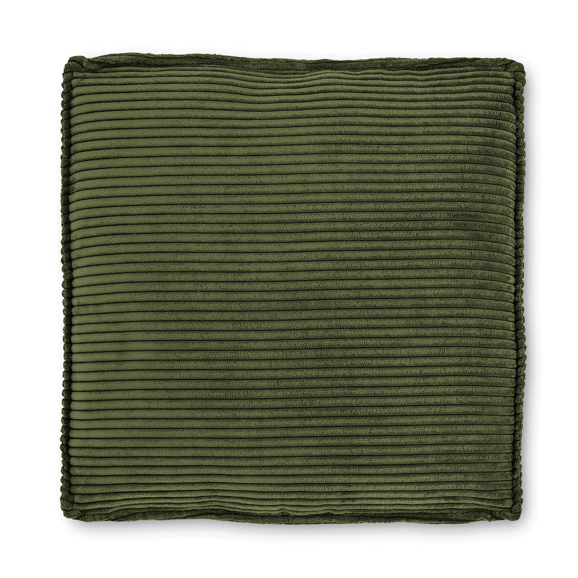 Blok párna, zöld, széles varrású kordbársony, 60 x 60 cm