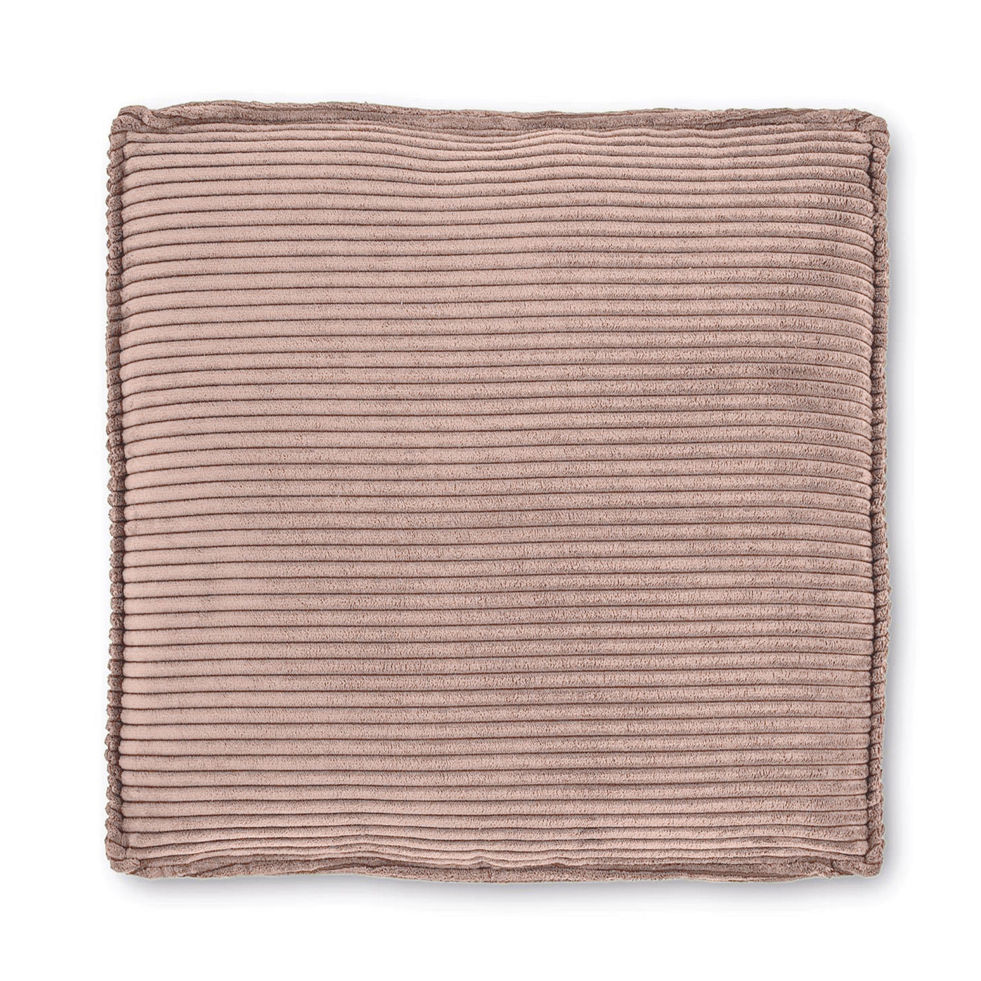 Blok párna rózsaszín, széles varrású kordbársonyból, 60 x 60 cm