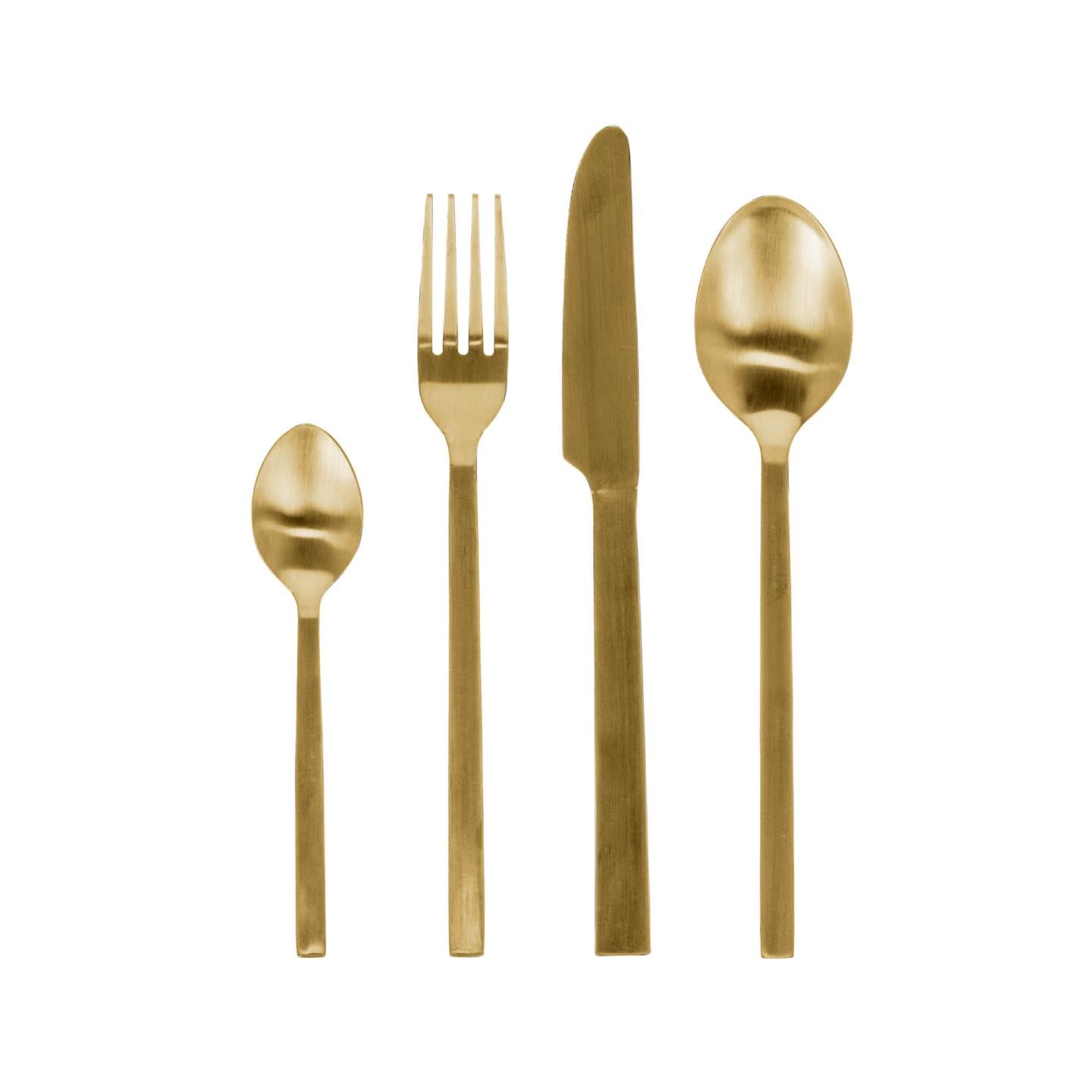 Lite 16-piece golden cutlery set gold