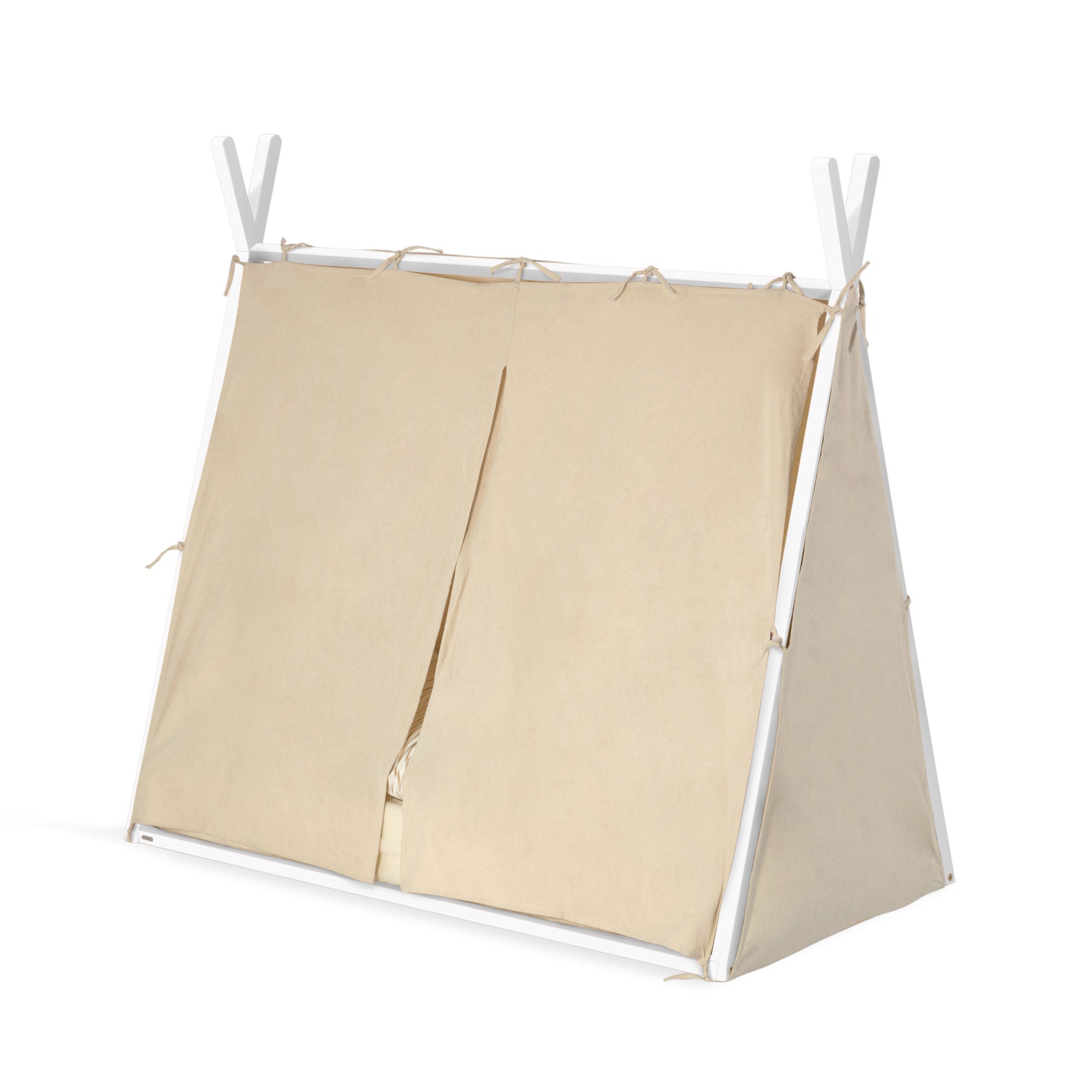 Maralis teepee bed made of solid beech wood with a white finish, for 70 x 140 cm mattresses