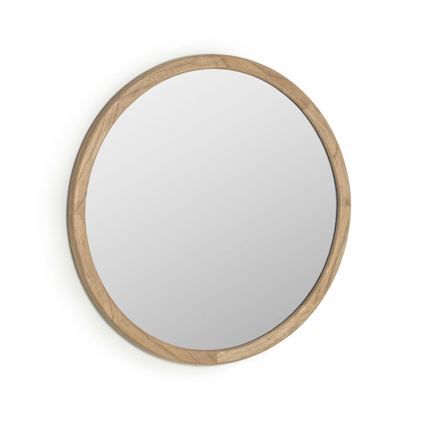 Alum round solid mindi wood mirror 80 cm