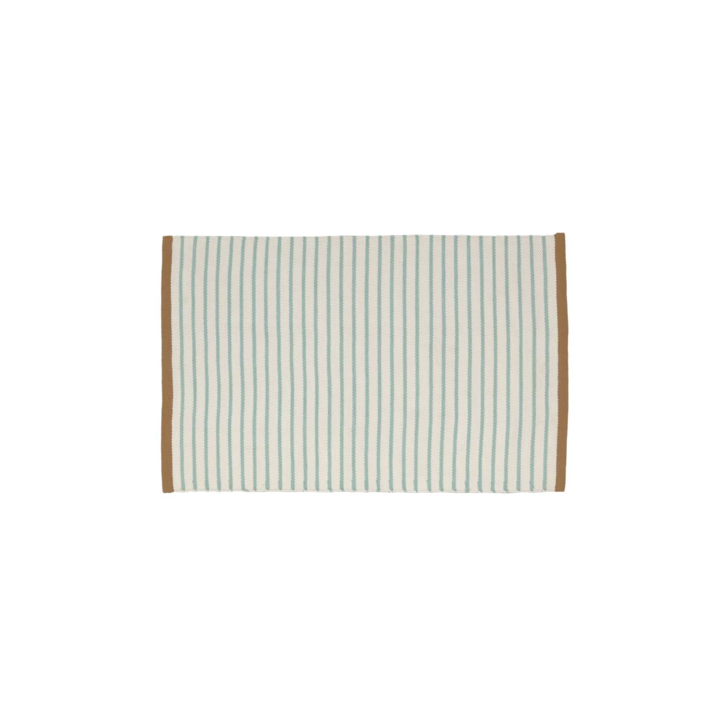 Catiana PET green striped mat 60 x 90 cm