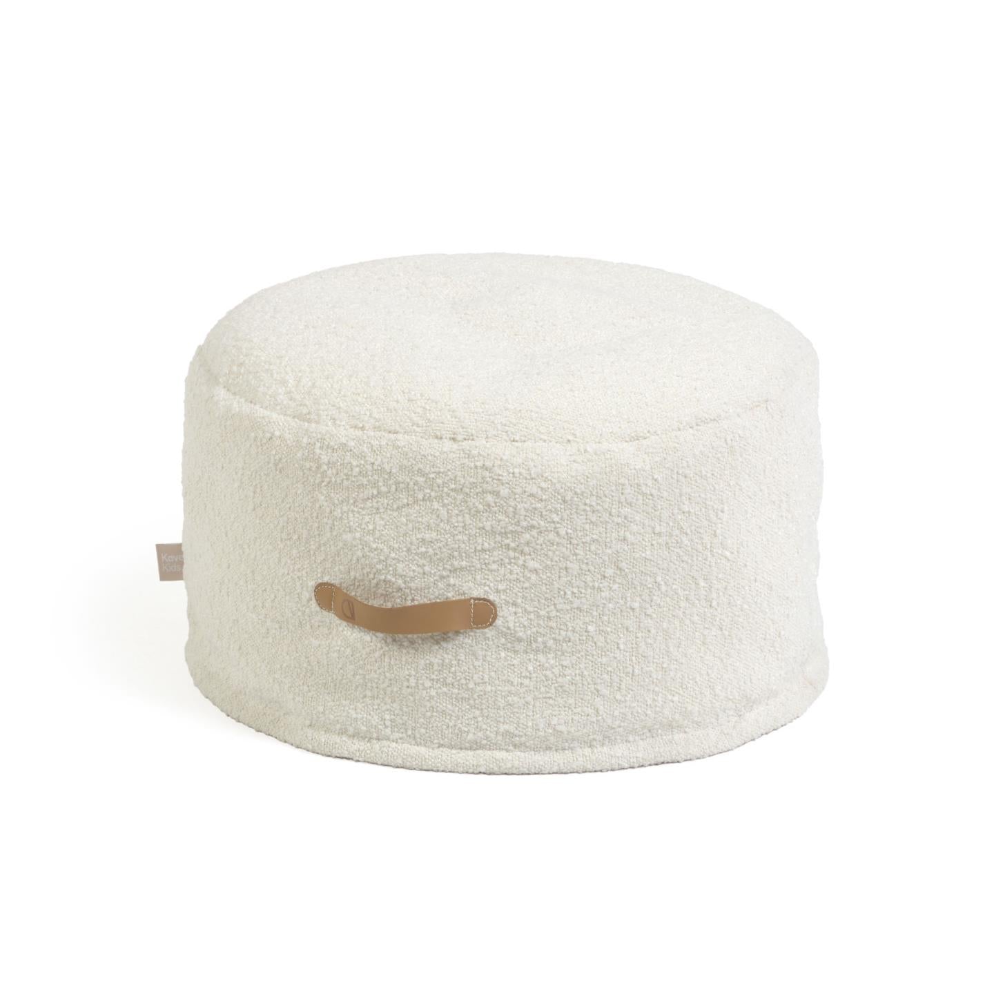 Adara white fleece pouffe Ø 50 cm