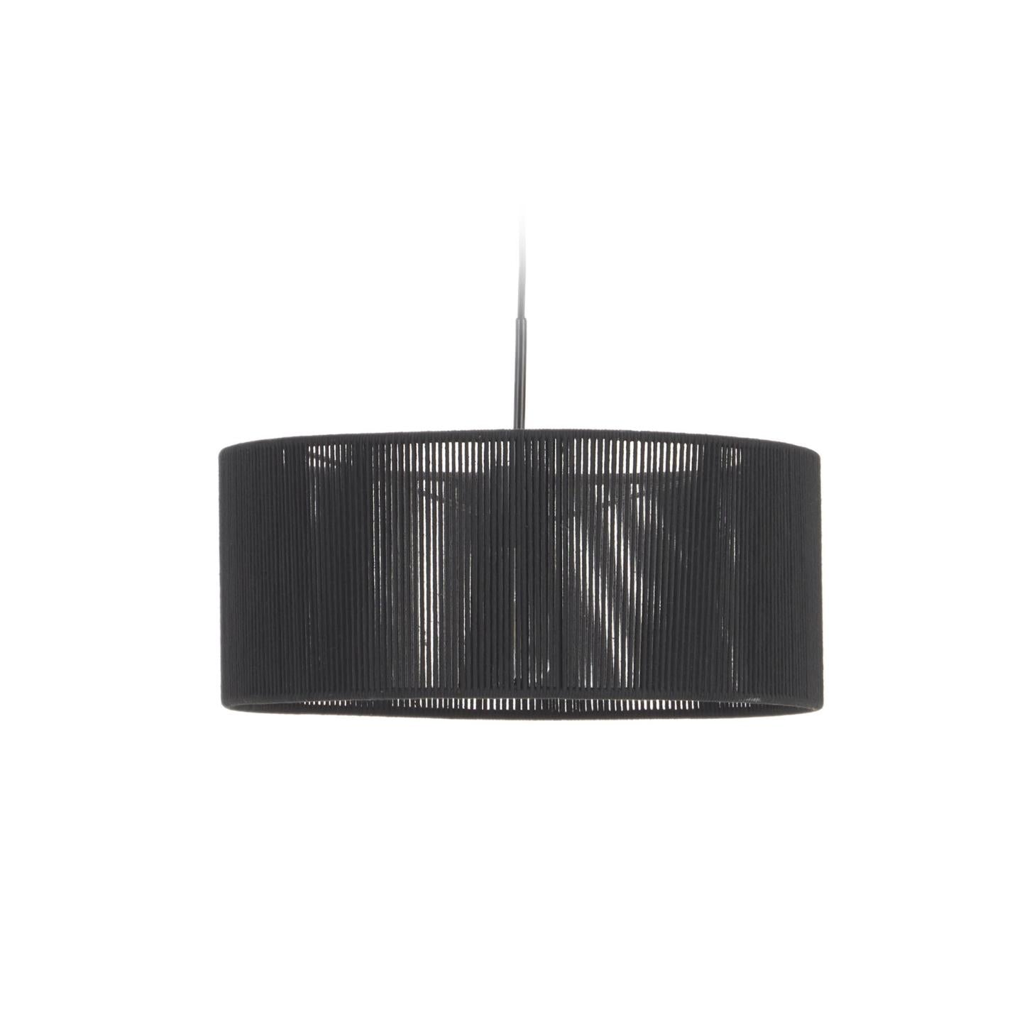 Cantia cotton ceiling light shade with black finish Ø 47 cm