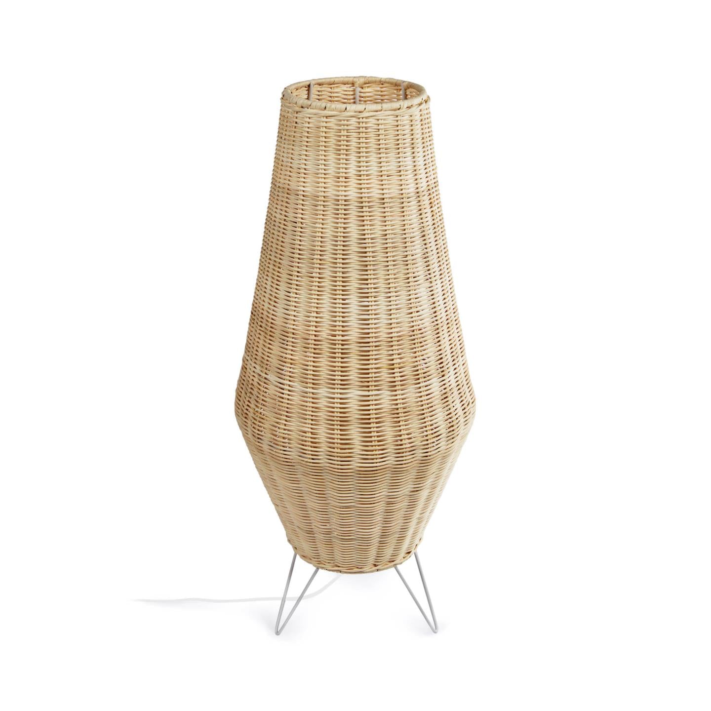 Large Kamaria floor lamp in rattan with natural finish