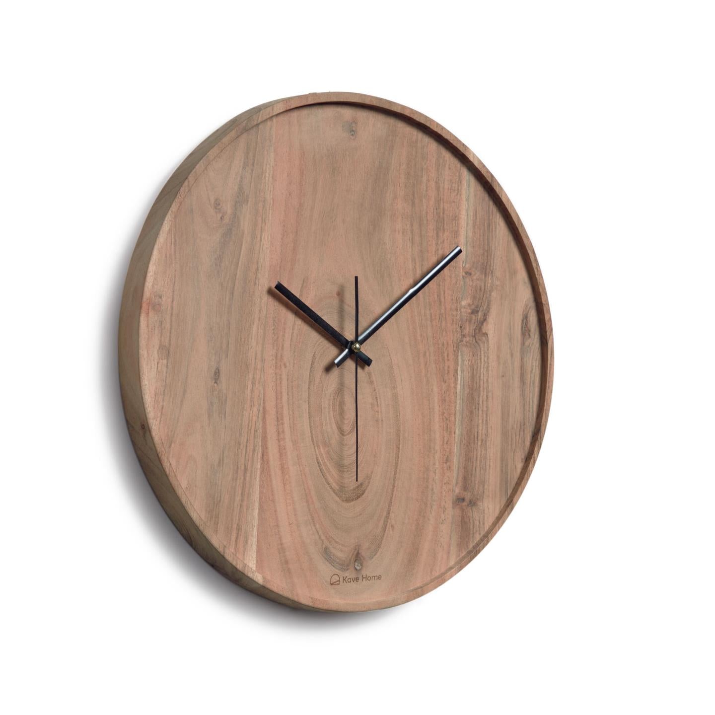 Zakie round wall clock in solid acacia wood with natural finish Ø 30 cm