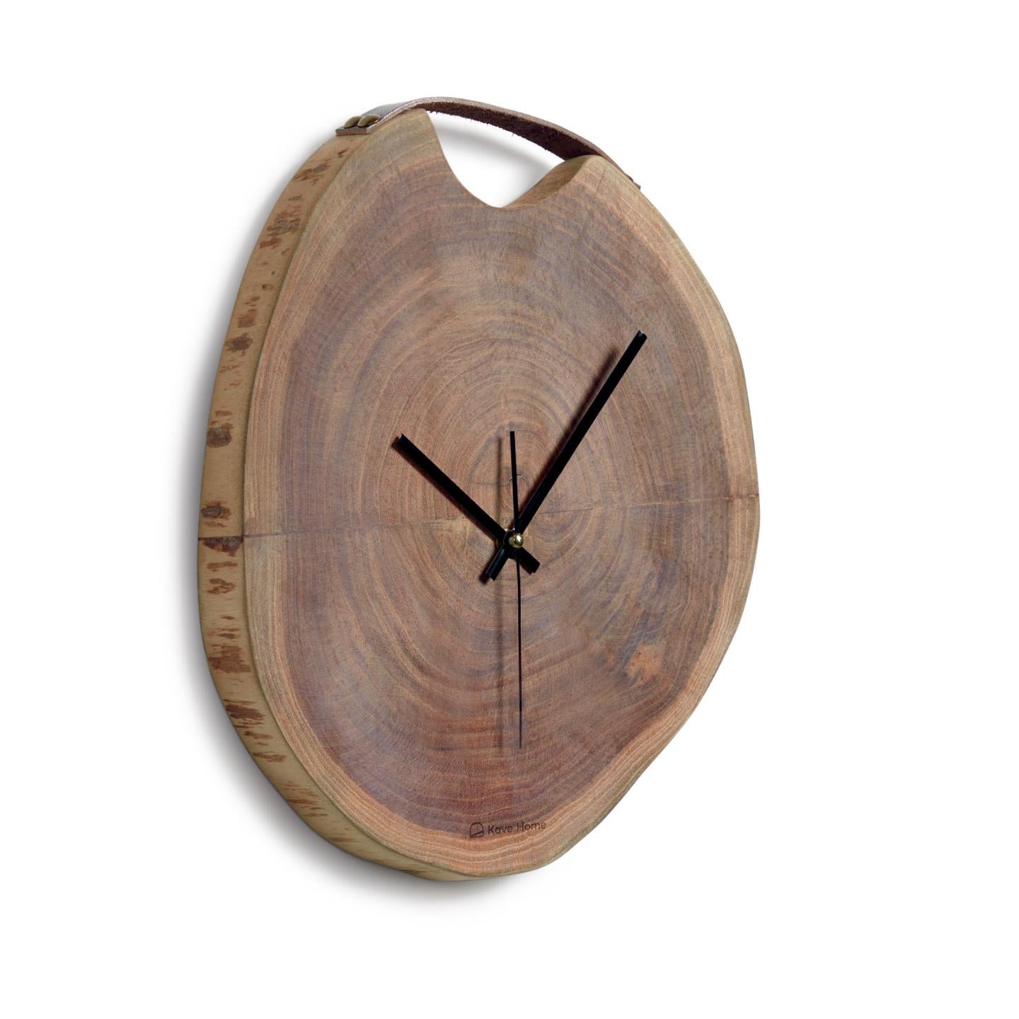 Yuliana round wall clock in solid acacia wood Ø 30 x 35 cm