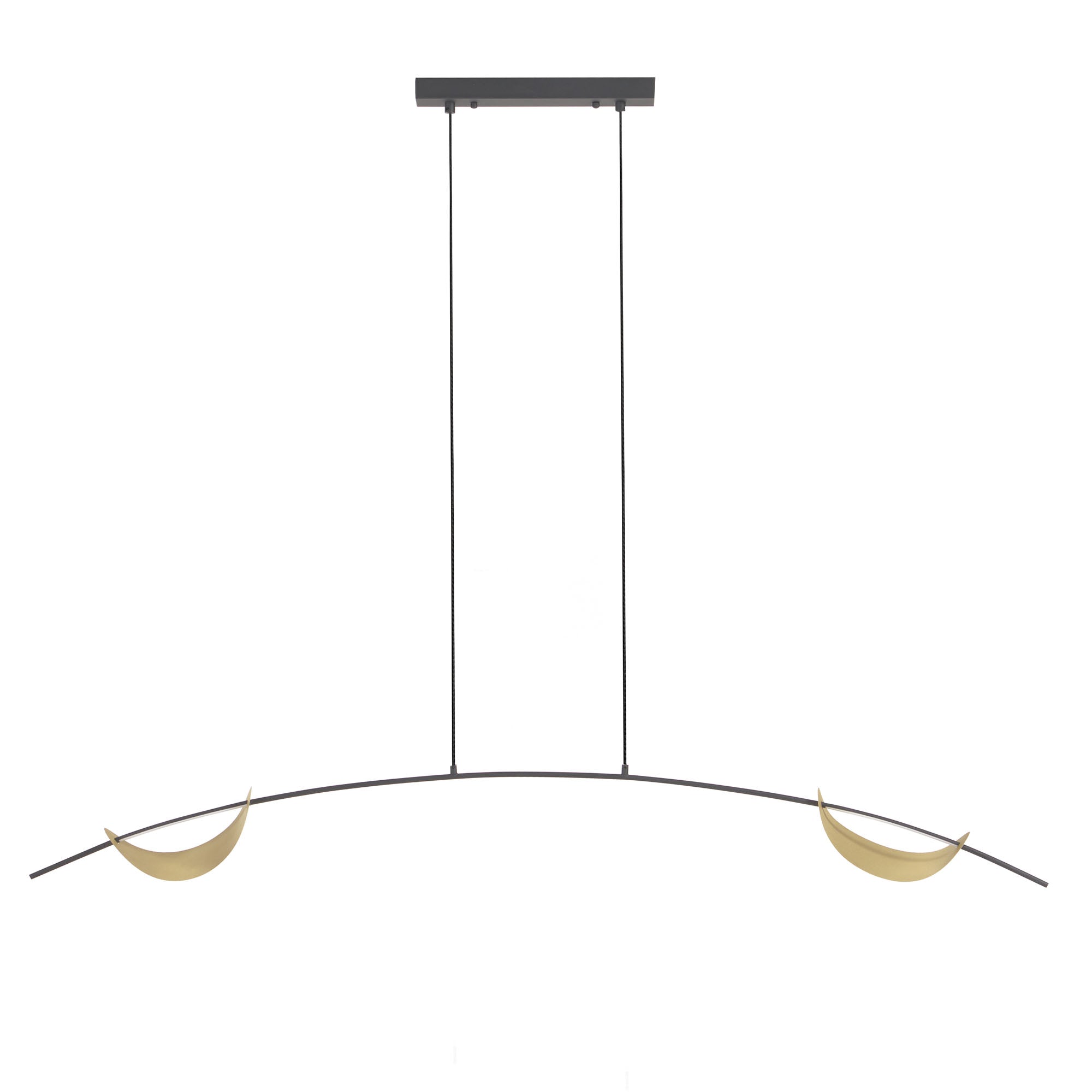 Anatolia metal ceiling light with black painted finish and gold-coloured detail