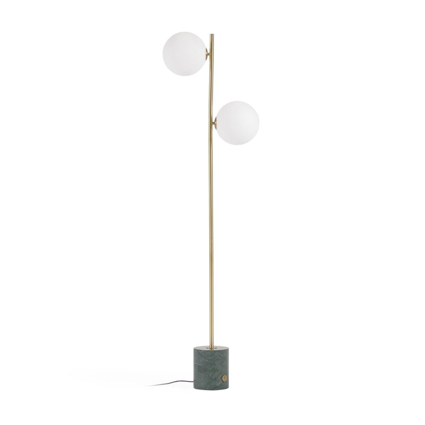 Lonela floor lamp in marble with green finish