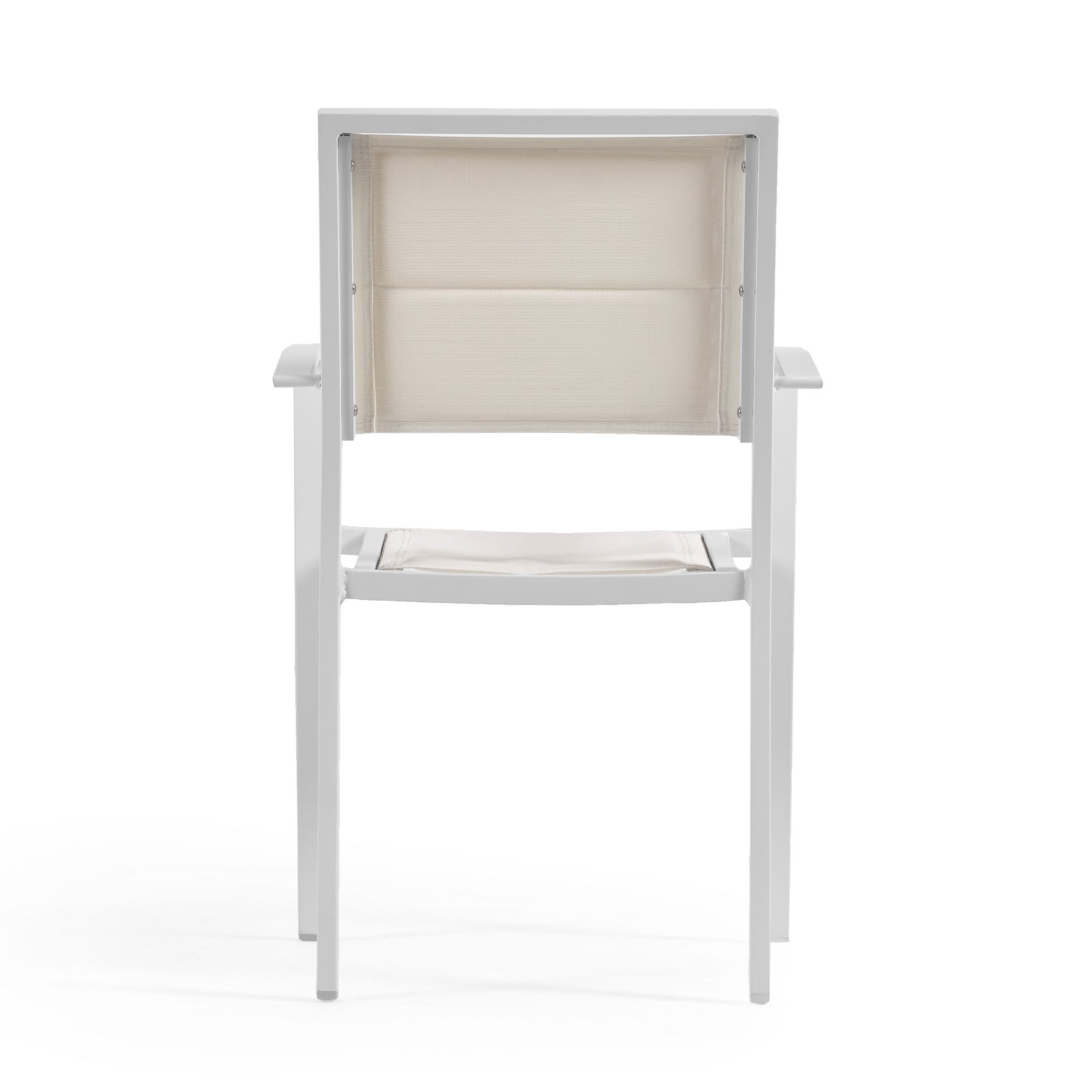 Sirley egymásba rakható kültéri szék fehér alumíniumból és textilénből