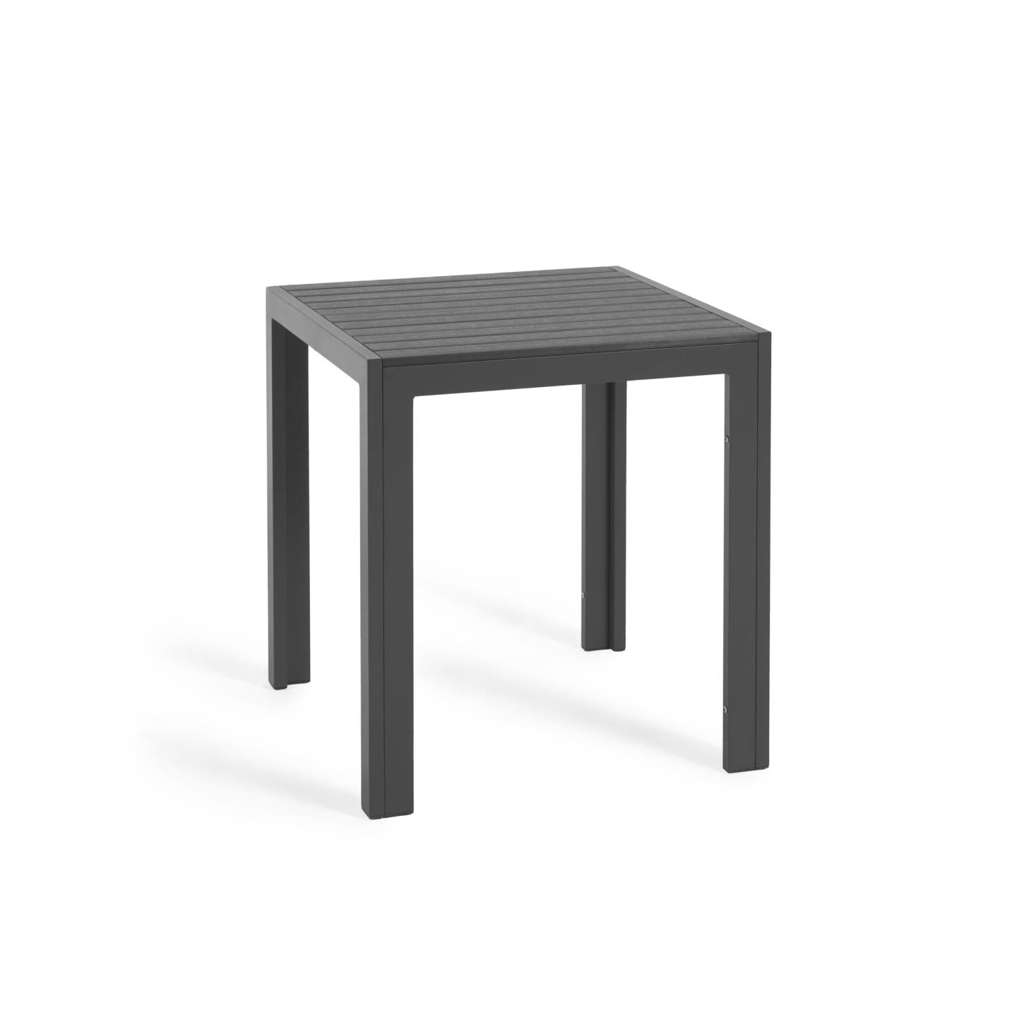 Sirley kültéri asztal, fekete alumínium, 70 x 70 cm