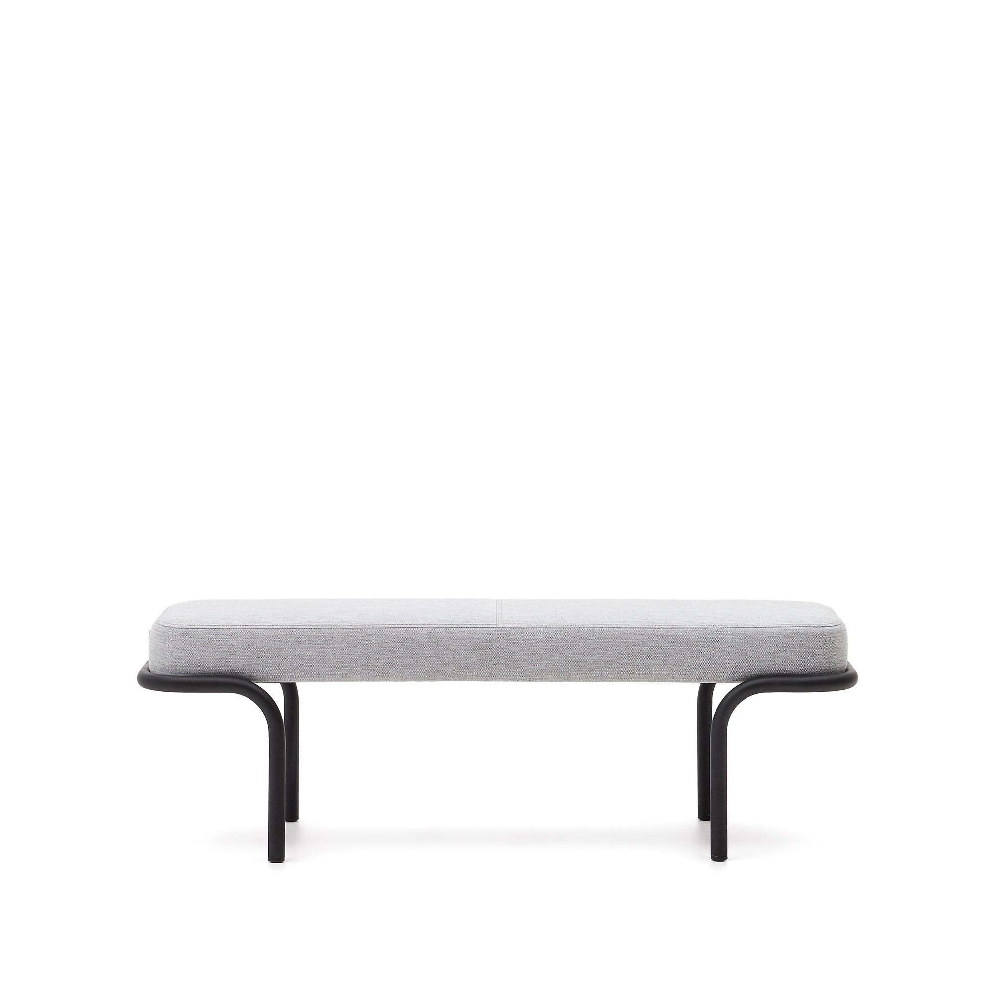 Compo bench in grey and black metal structure, 130 cm