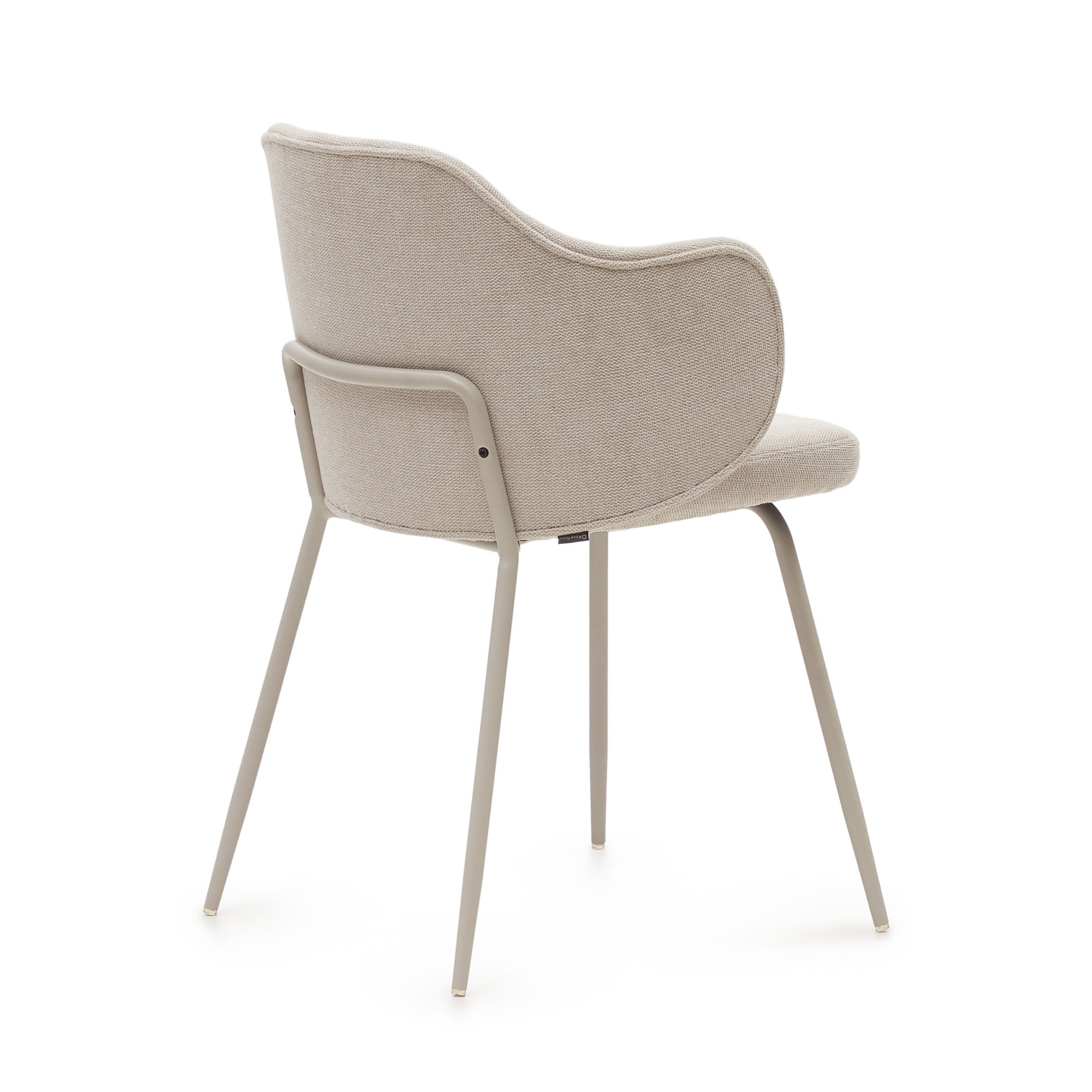 Yunia chair in beige with steel legs in a painted beige finish
