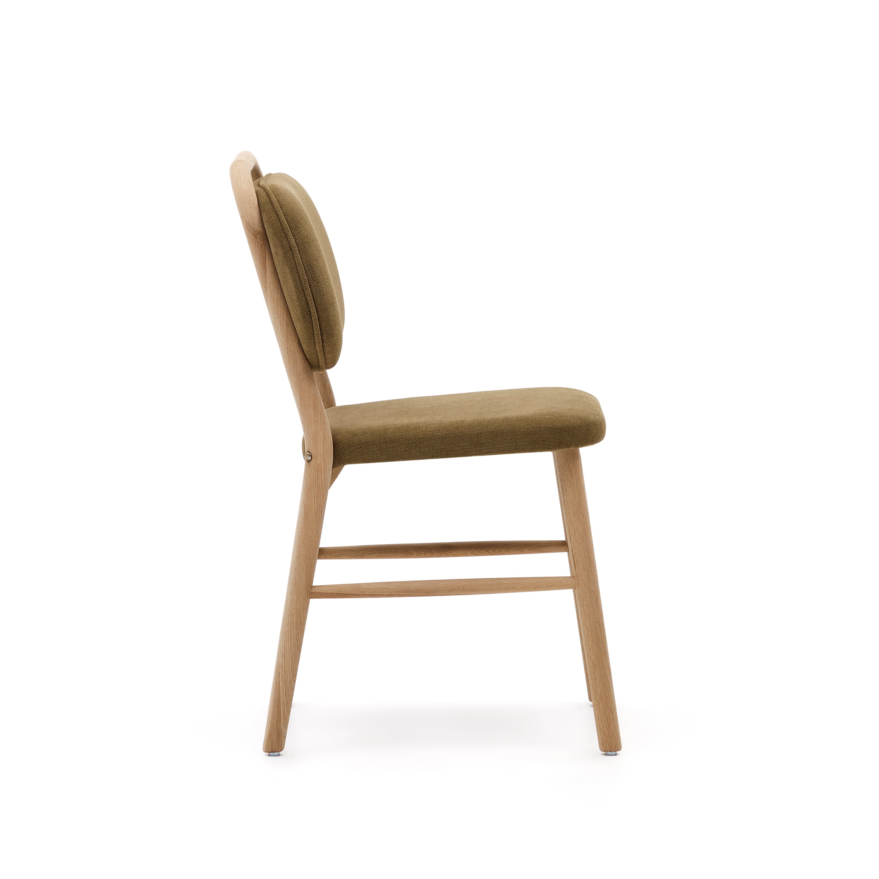 Helda szék zöld zseníliából és tömör tölgyfából