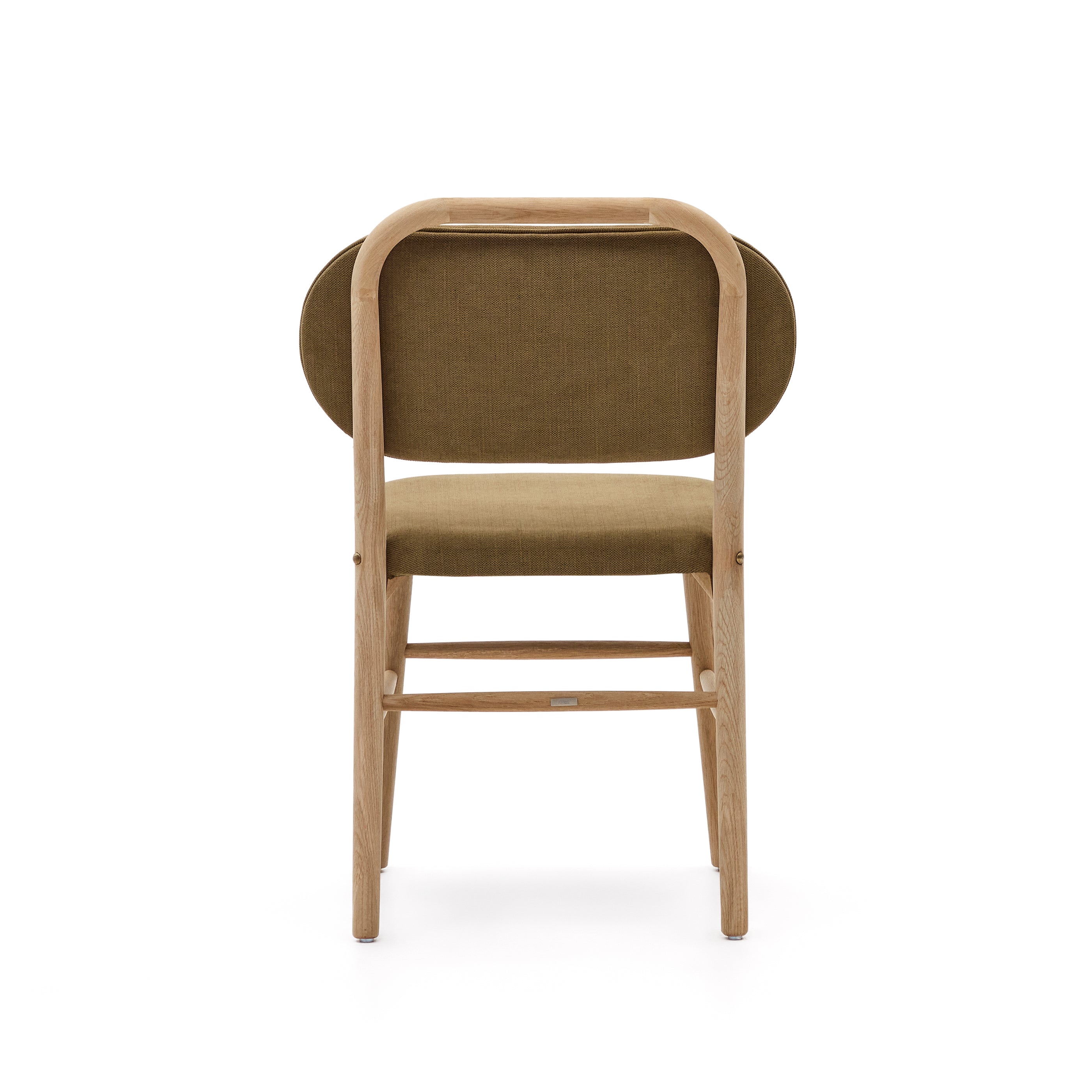 Helda chair in green chenille and solid oak wood