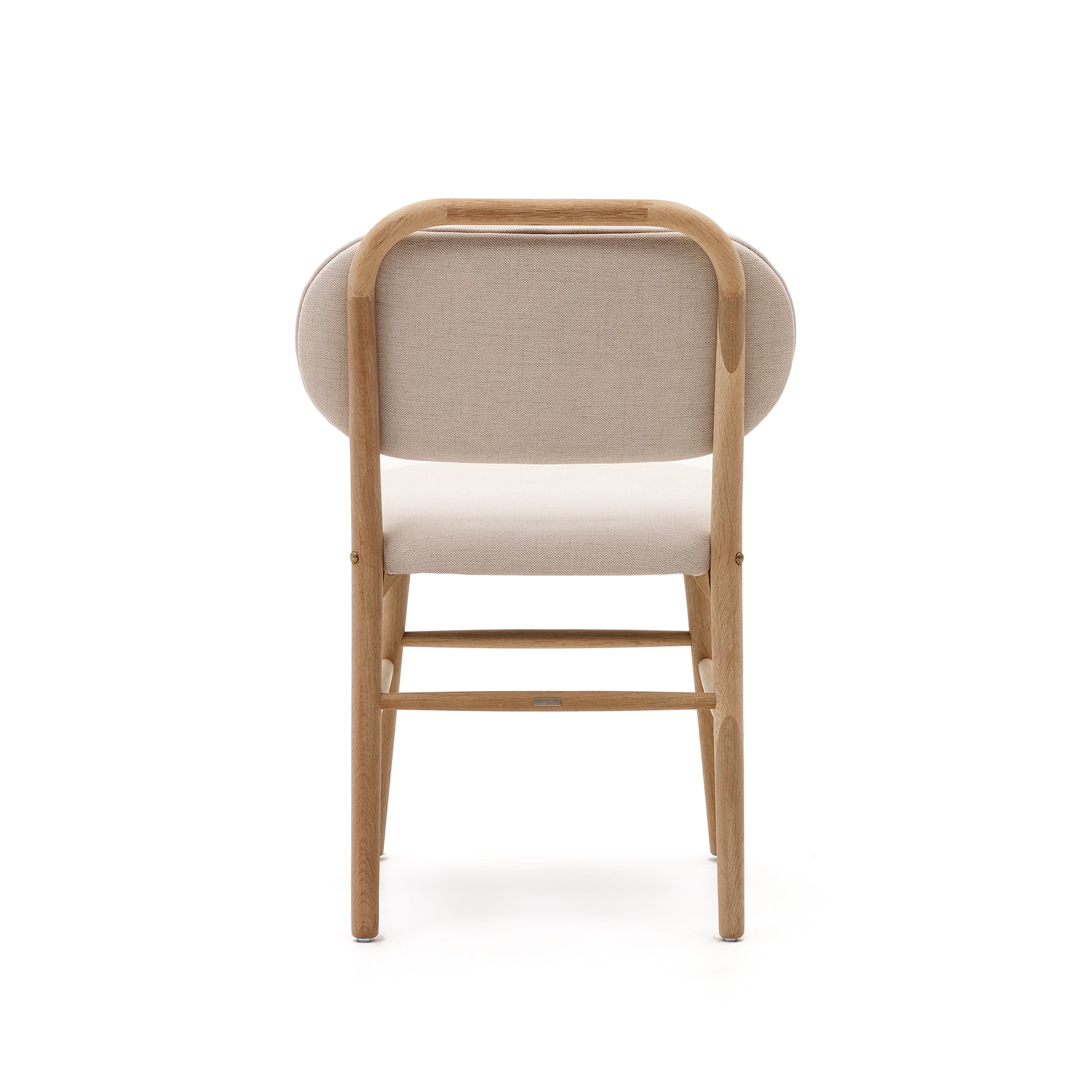 Helda chair in beige chenille and solid oak wood