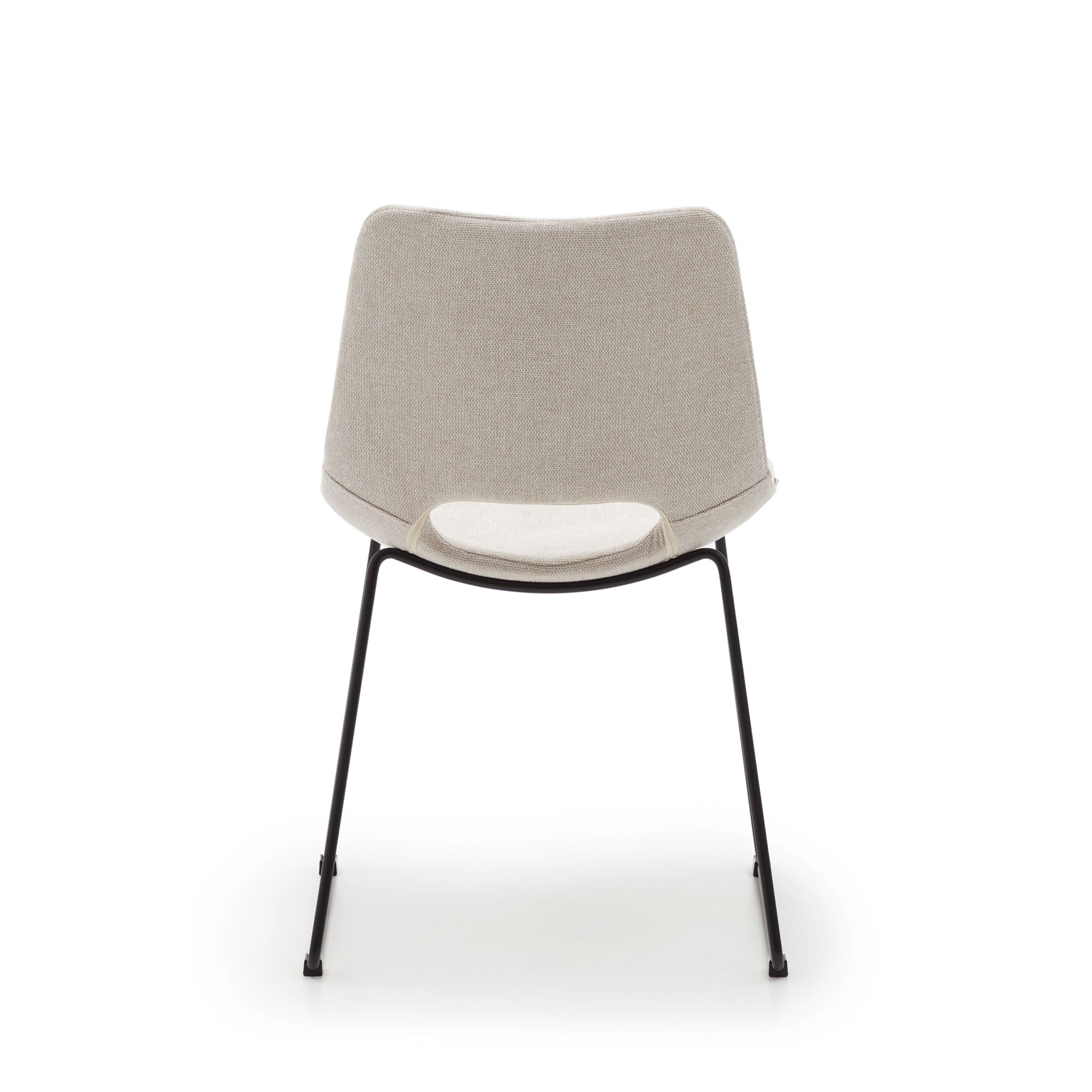 Zahara chair in beige with steel legs in a black finish