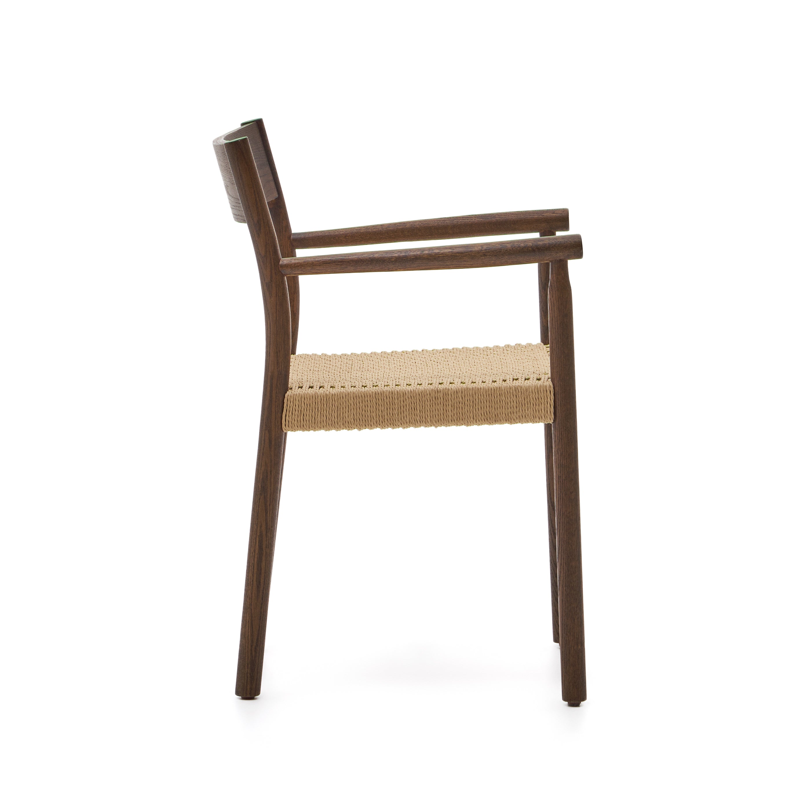 Yalia chair in solid oak 100% FSC with walnut finish and rope seat