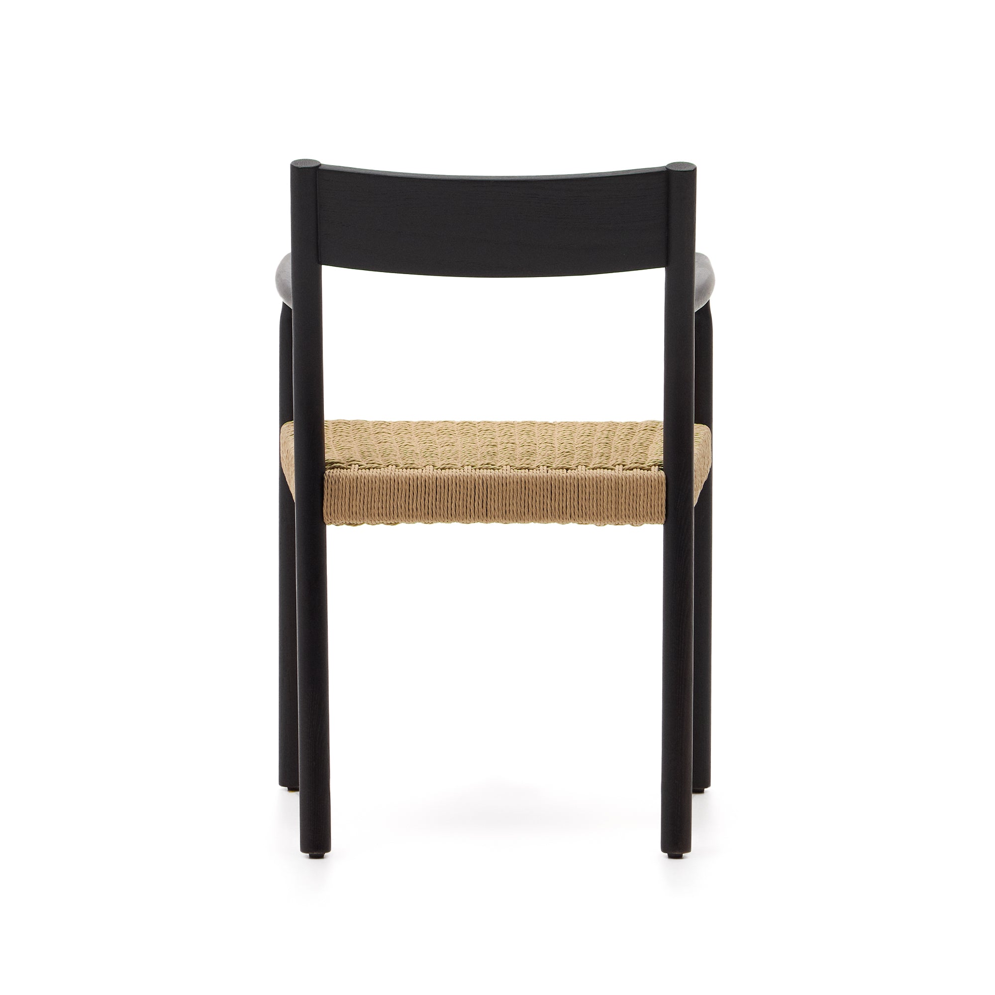 Yalia szék 100% FSC tömör tölgyfából, fekete kivitelben, kötél ülőfelülettel.