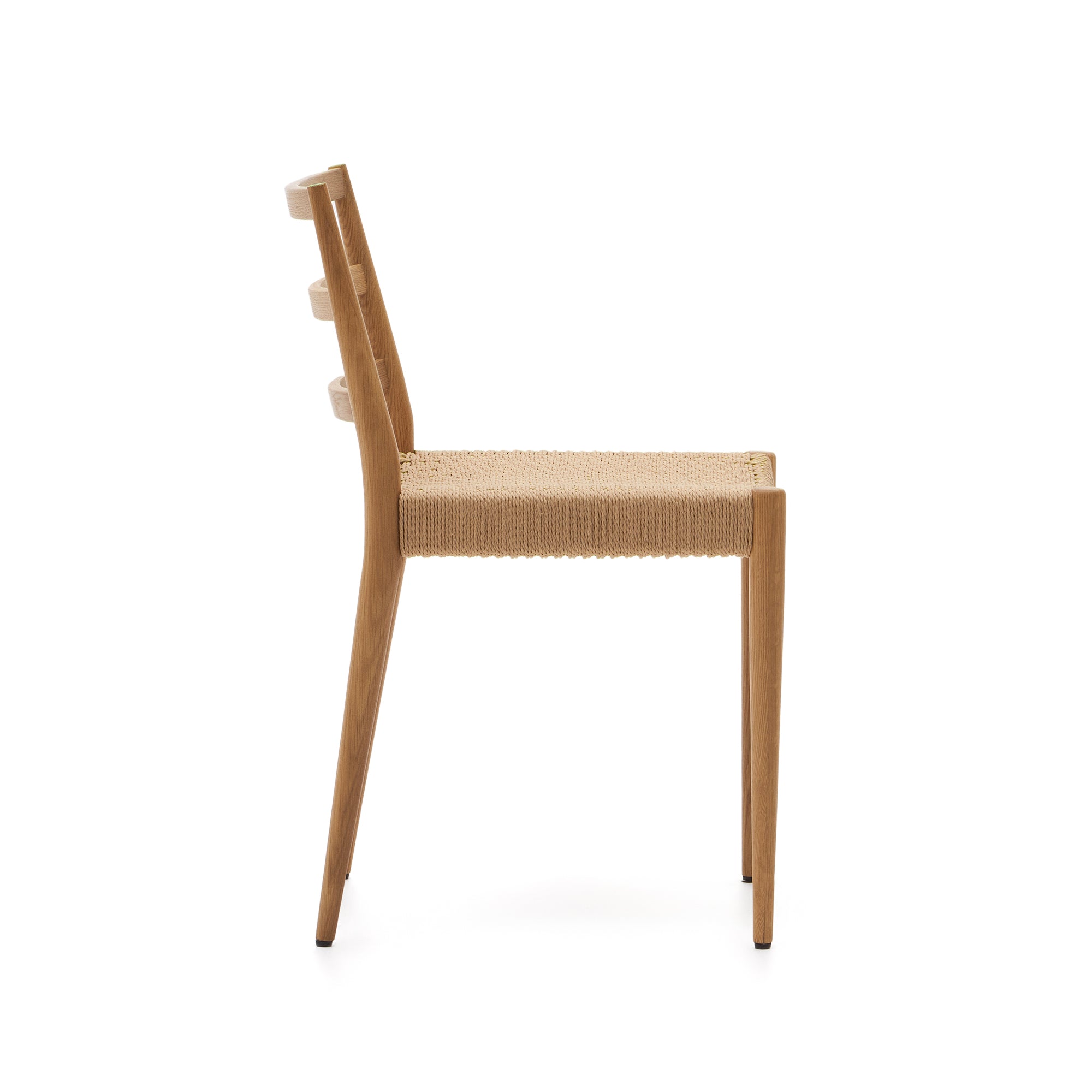 Analy szék tömör tölgyfából FSC 100%, natúr kivitelben, kötél ülőfelülettel.