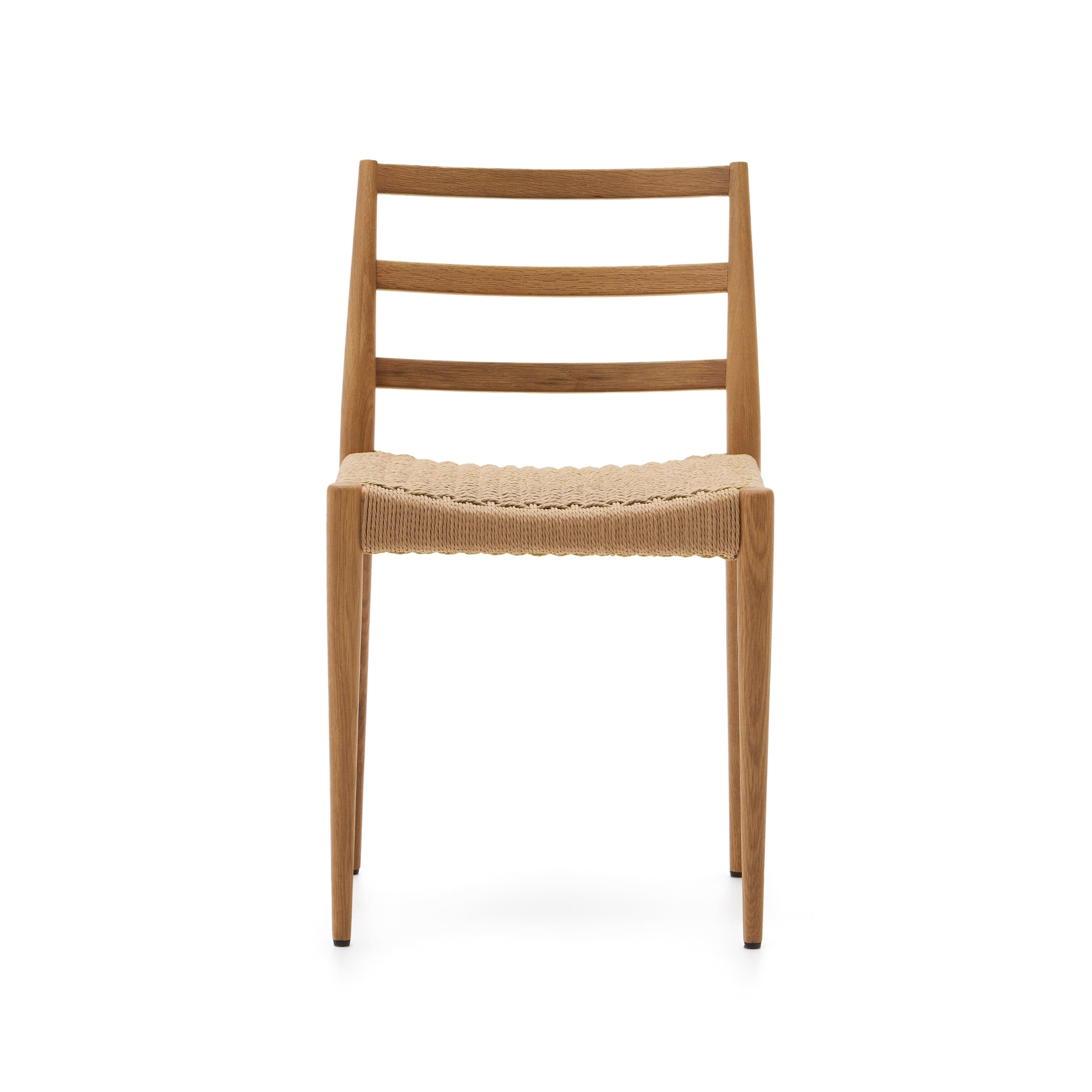 Analy szék tömör tölgyfából FSC 100%, natúr kivitelben, kötél ülőfelülettel.