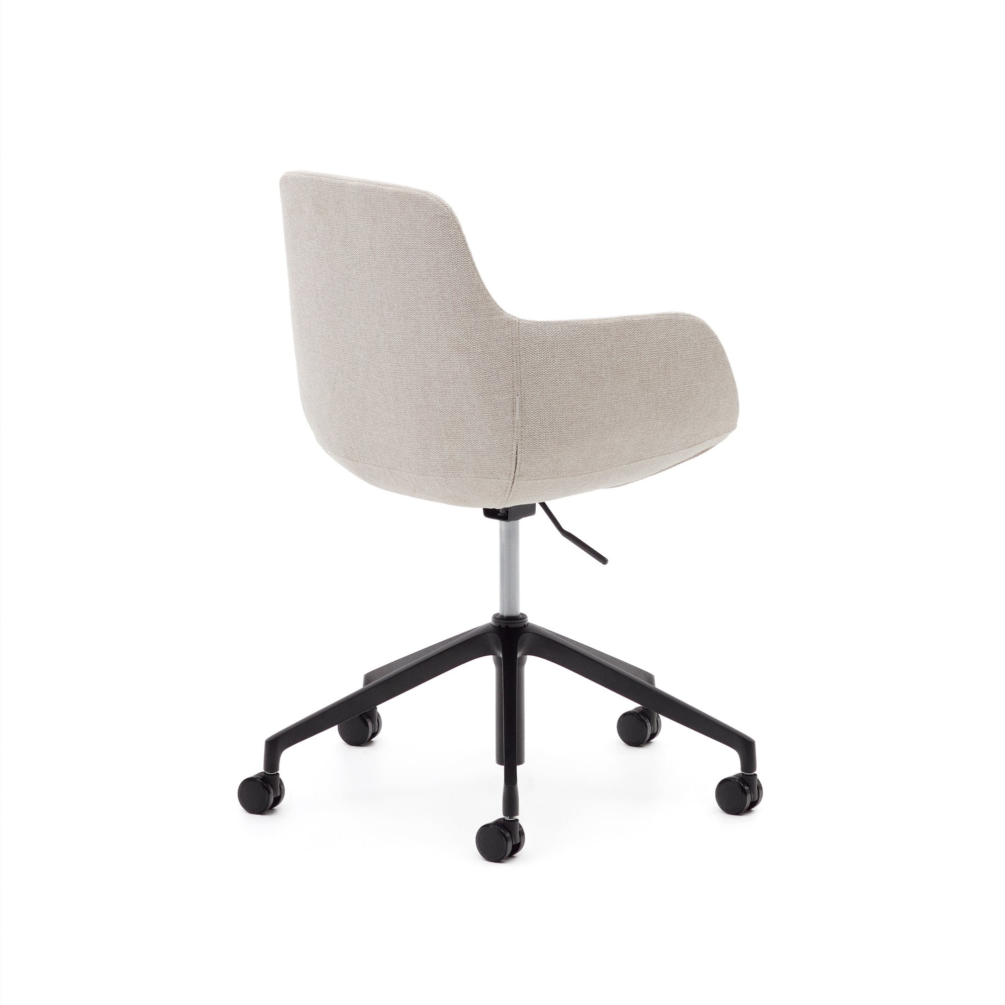 Tissiana beige and aluminium desk chair with matt black finish