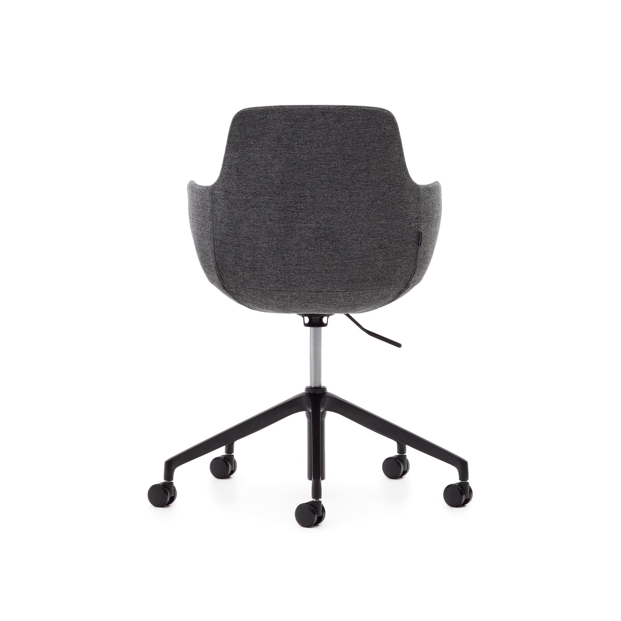 Tissiana dark grey and aluminium desk chair with matt black finish