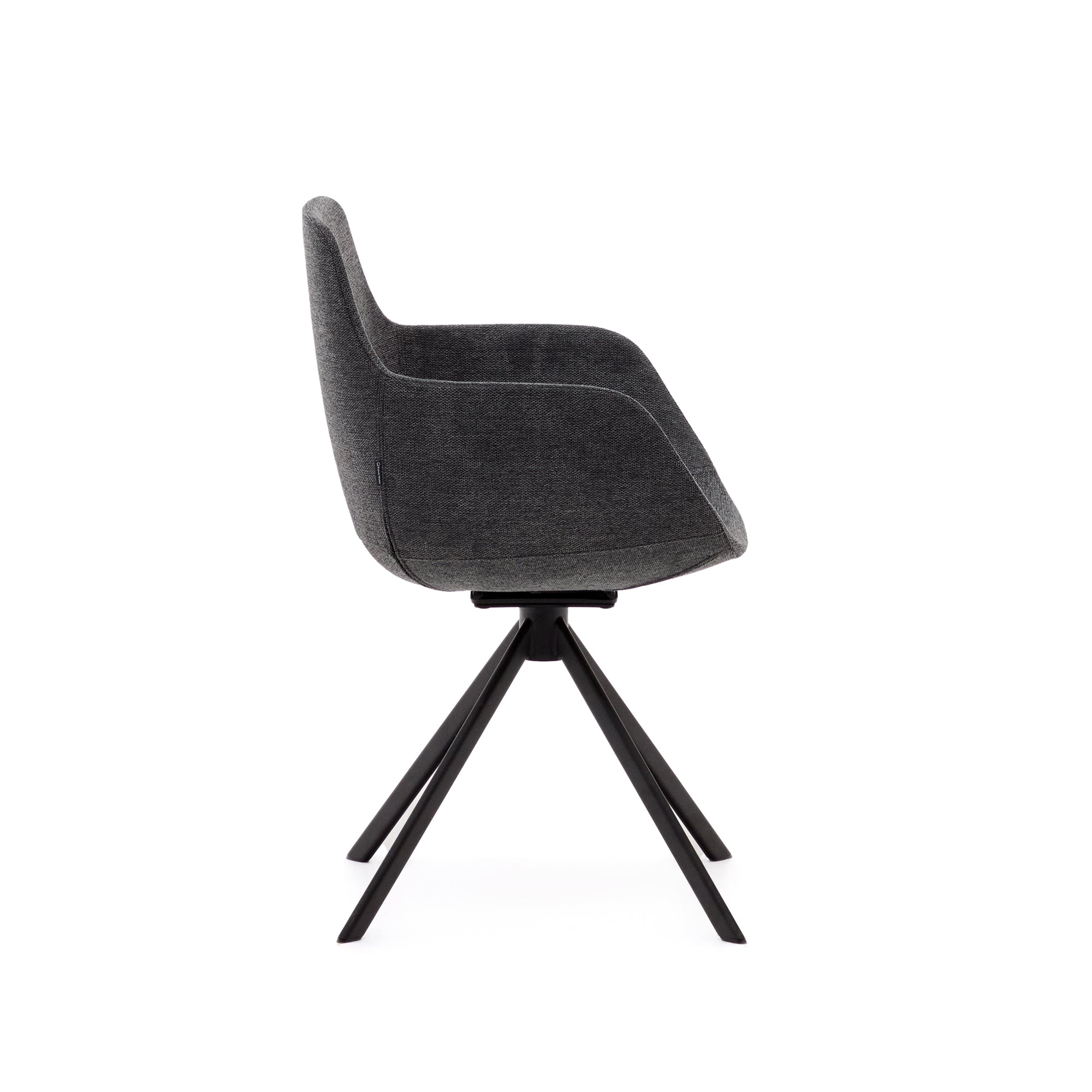 Tissiana forgó irodai szék sötétszürke zseníliából és matt fekete alumíniumból