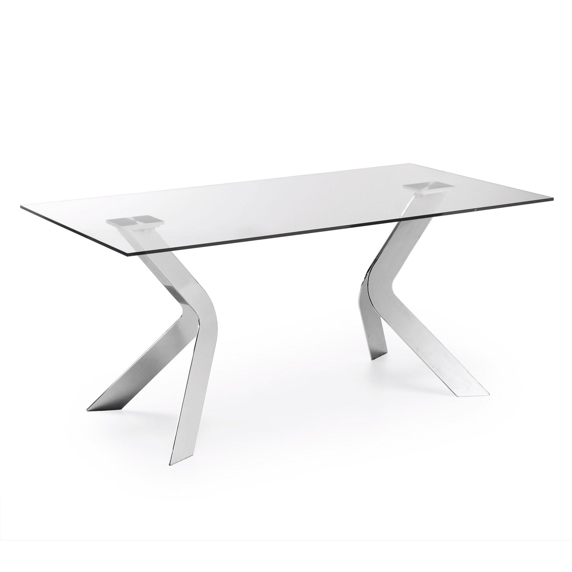 Westport glass table with steel legs with chrome finish 180 x 90 cm