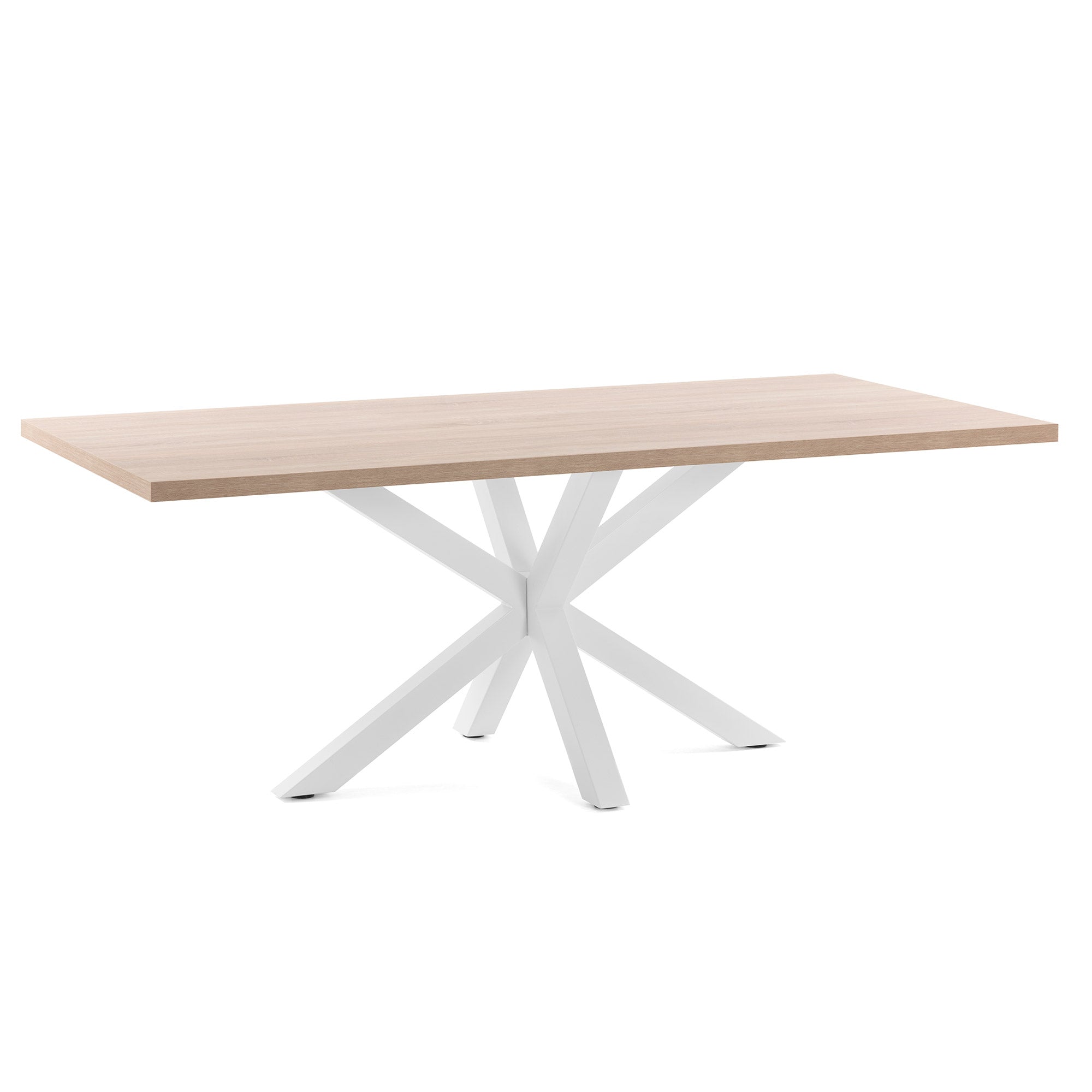 Argo asztal természetes melaminból, fehér acéllábakkal, 200 x 100 cm