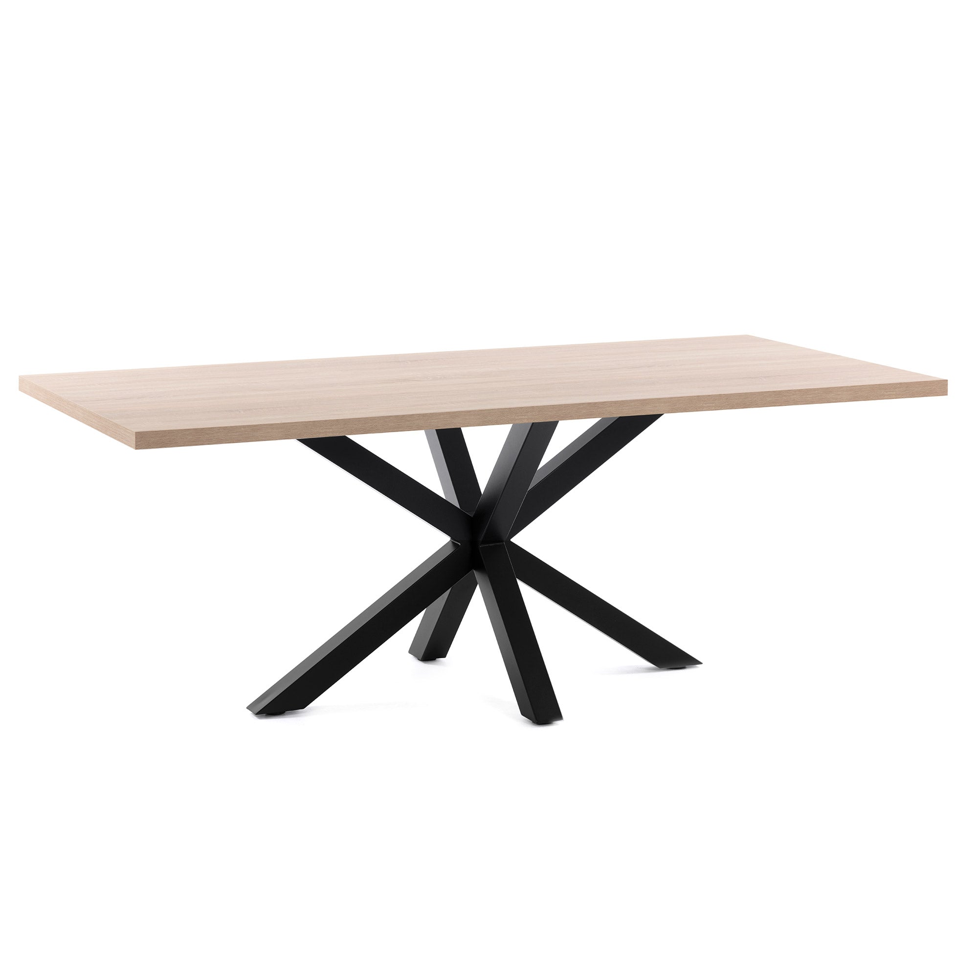 Argo asztal 200 x 100 cm természetes melamin fekete lábakkal
