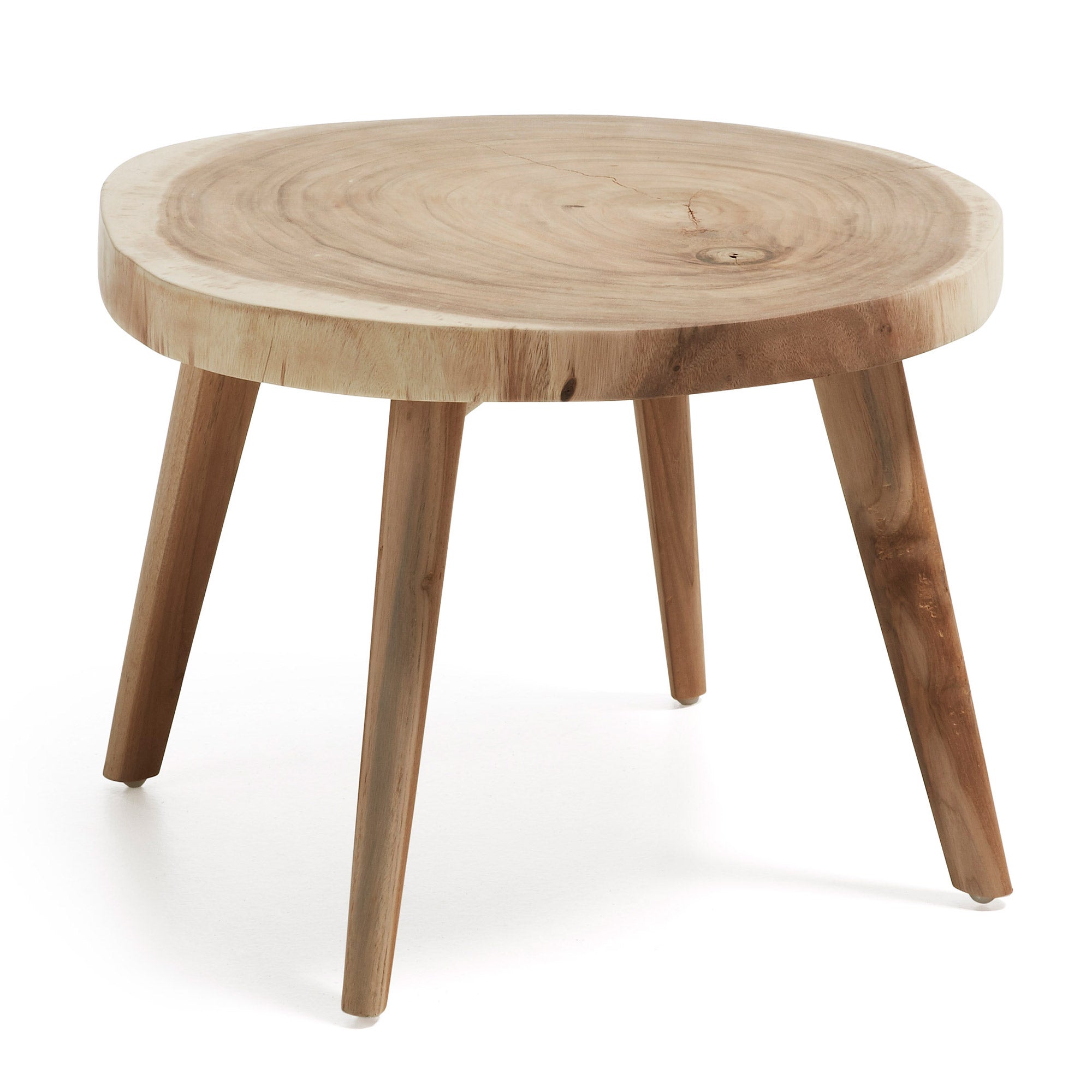 Wellcres solid rain tree wood side table, Ø 65 cm