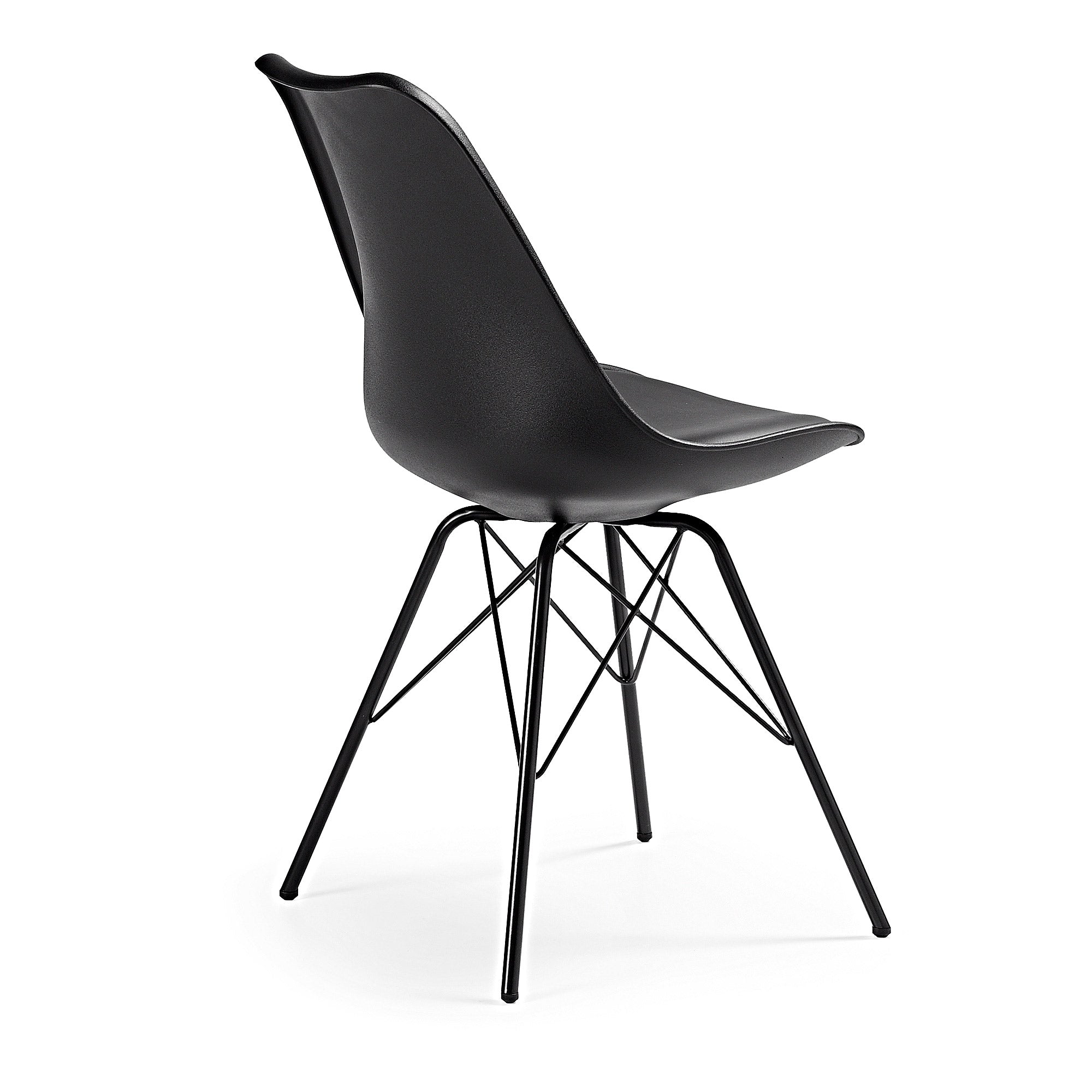 Ralf black chair with metal legs