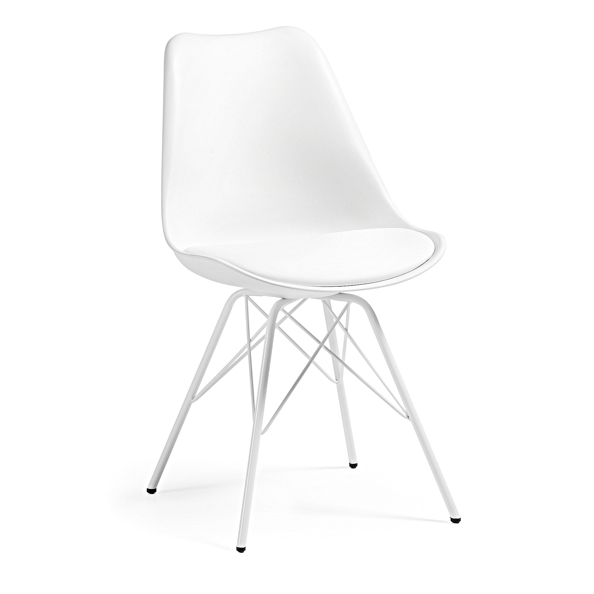 Ralf white chair with metal legs