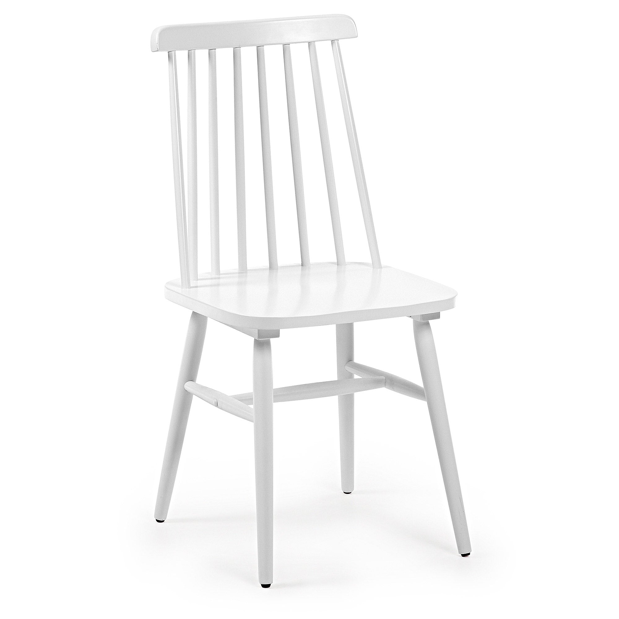 Tressia MDF and solid rubber wood chair with white lacquer