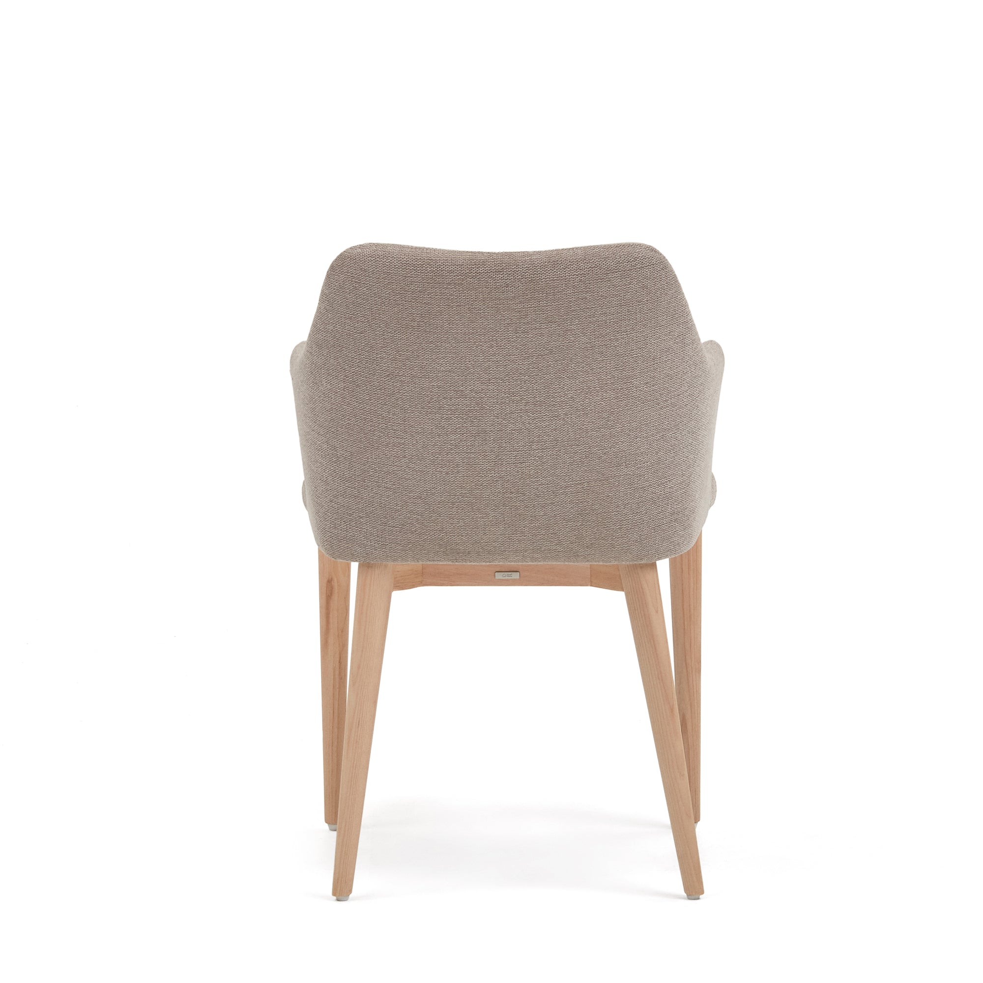 Croft chair in brown chenille with solid ash wood legs