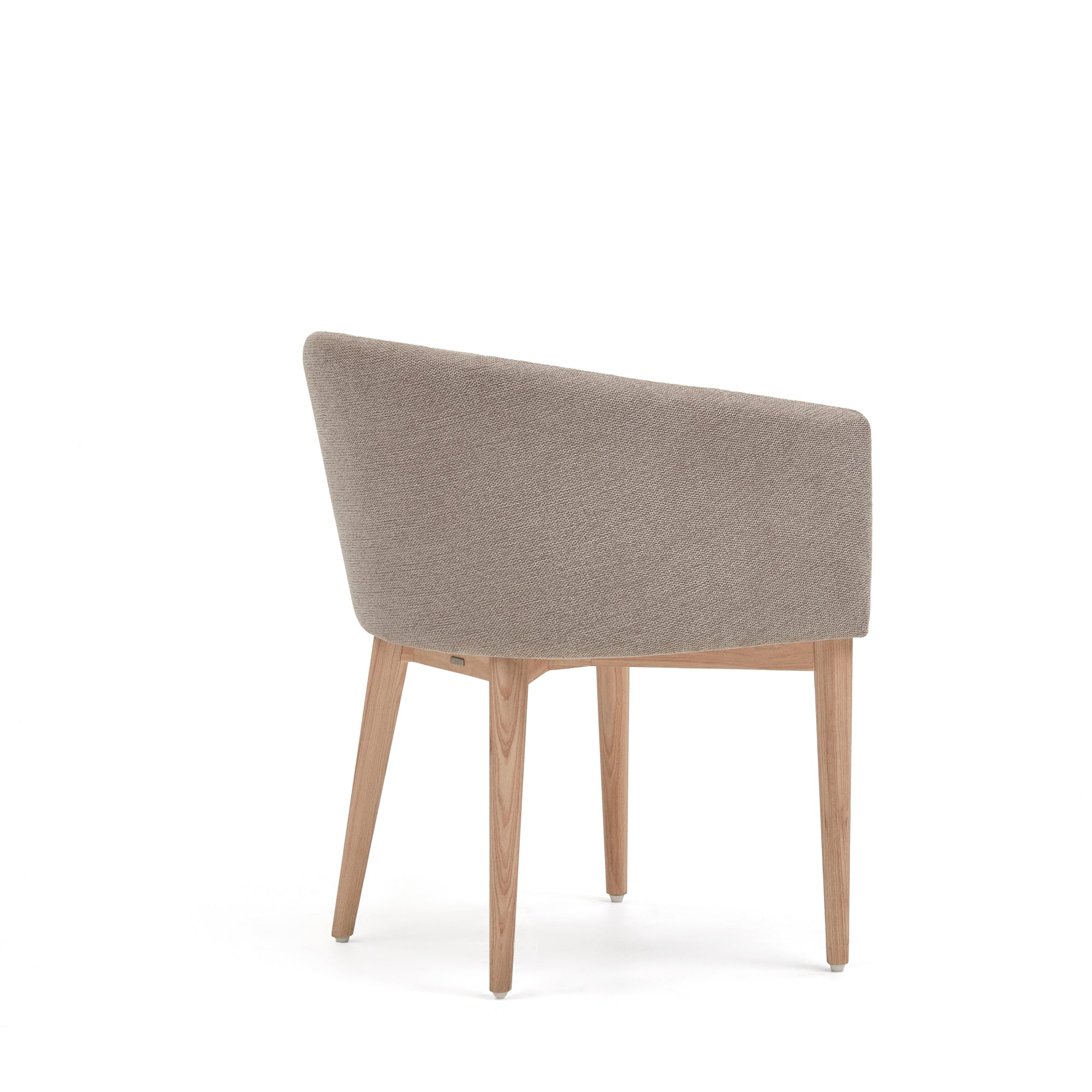 Harlan brown chenille chair with solid ash wood legs