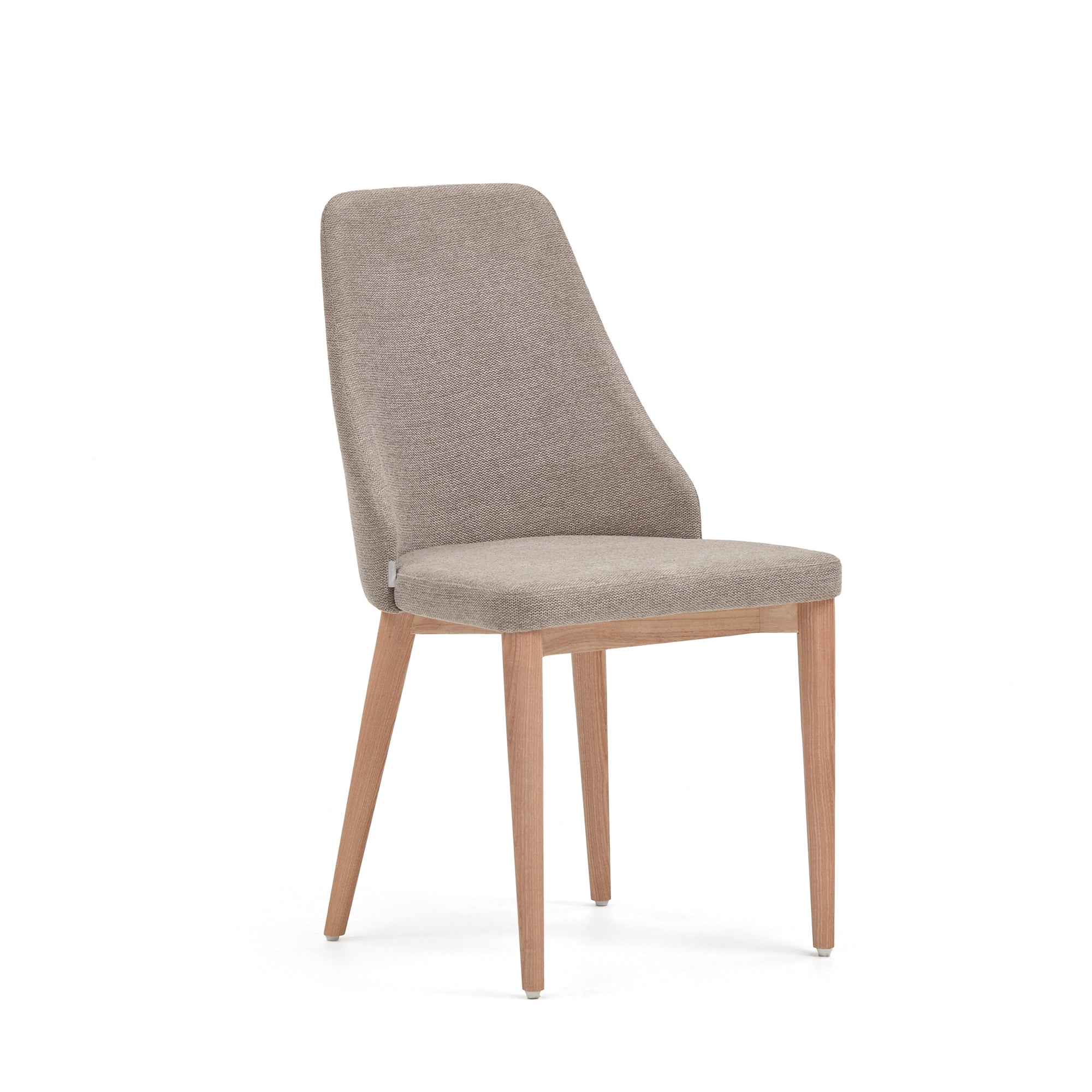 Rosie chair in brown chenille with solid ash wood legs in a natural finish