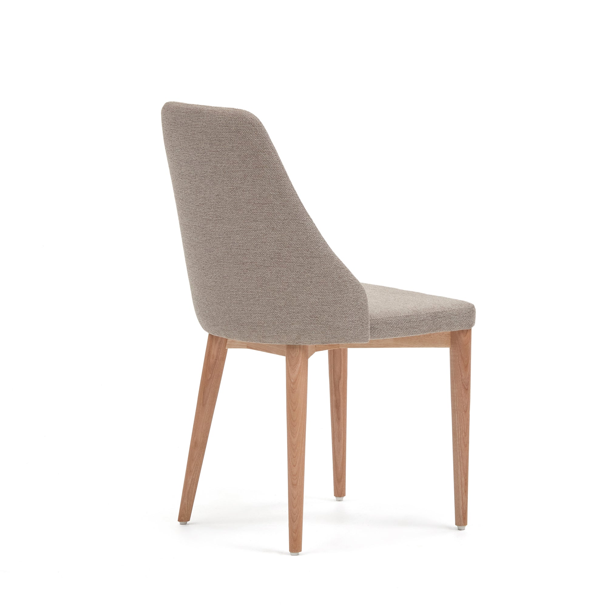Rosie chair in brown chenille with solid ash wood legs in a natural finish