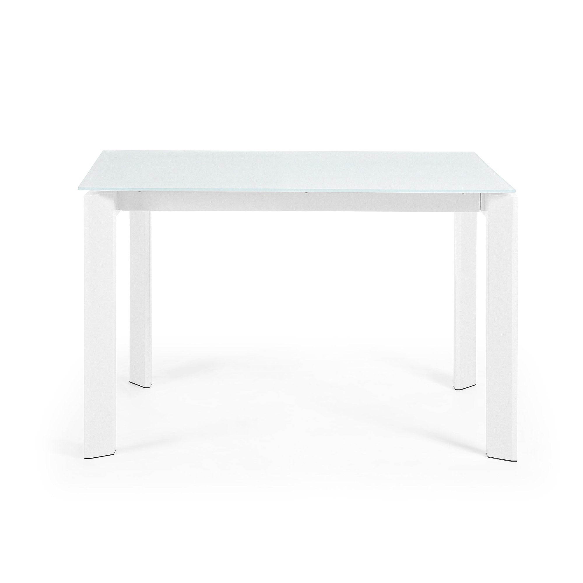 Axis fehér üvegből készült kihúzható asztal fehér acéllábakkal 120 (180) cm