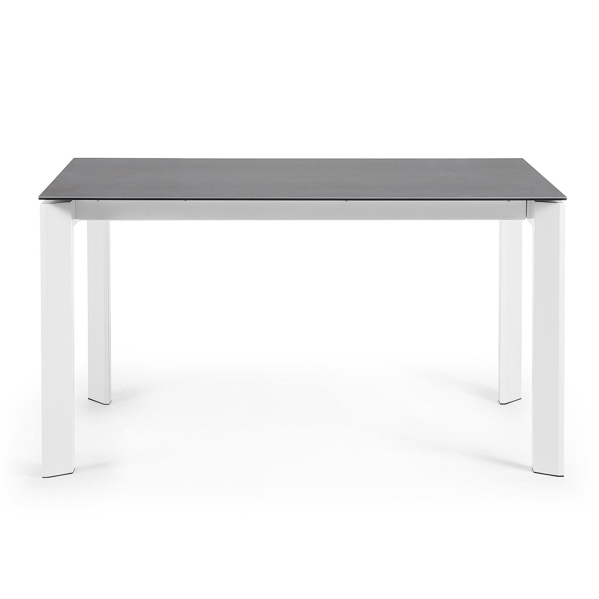 Axis porcelán kihúzható asztal Volcano Rock kivitelben, fehér acéllábakkal 140 (200) cm