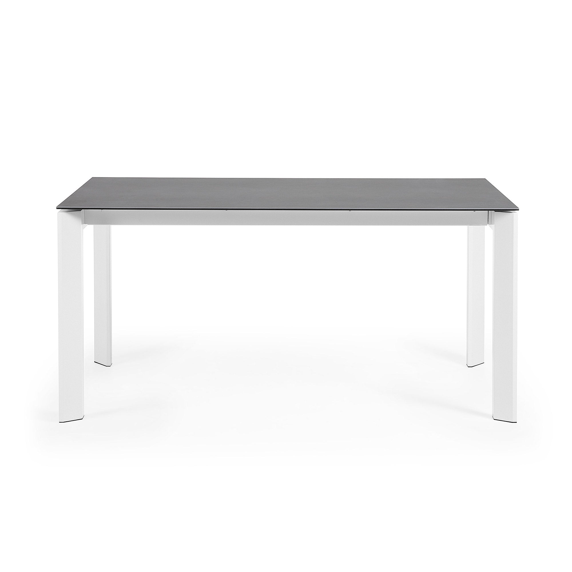 Axis porcelain extendable table in Volcano Rock finish with white legs 160 (220) cm