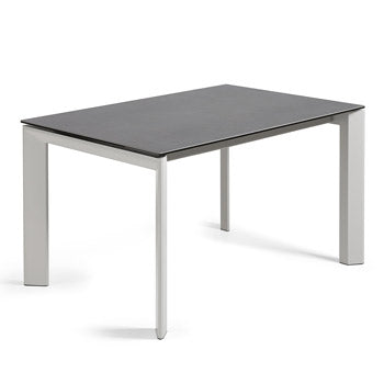 Axis porcelain extendable table in Volcano Rock finish with grey legs 140 (200) cm