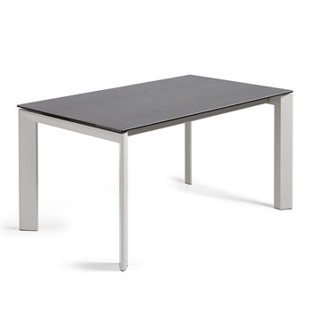 Axis porcelain extendable table in Volcano Rock finish with grey legs 160 (220) cm