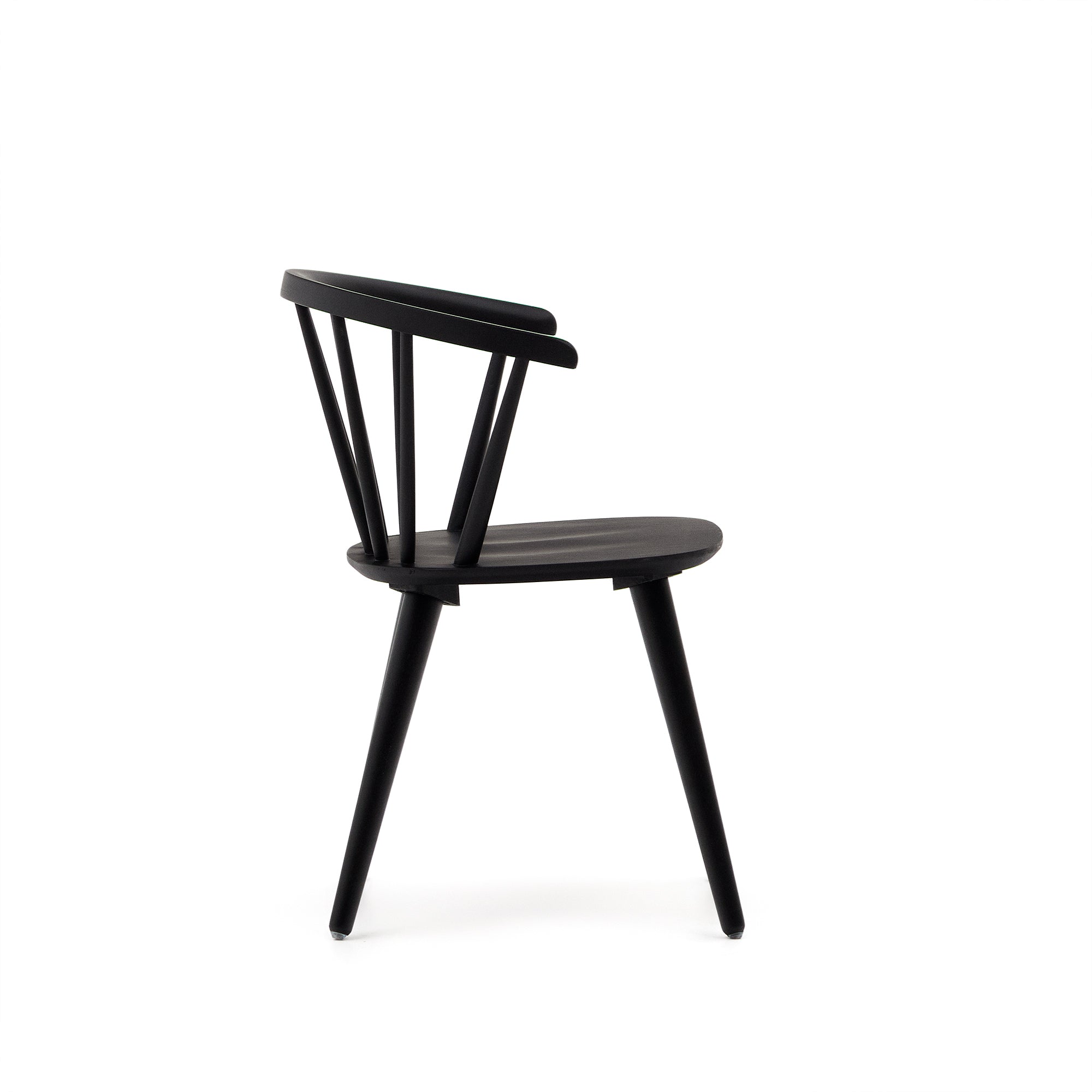 Trise MDF and solid rubber wood chair with black lacquer