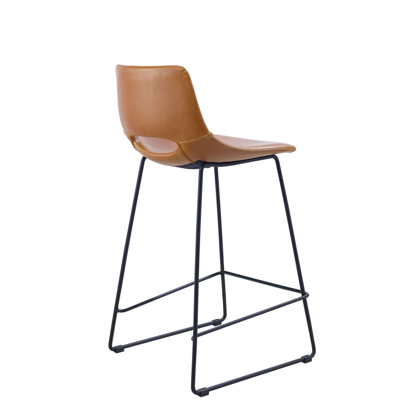 Brown synthetic leather Zahara stool height 65 cm