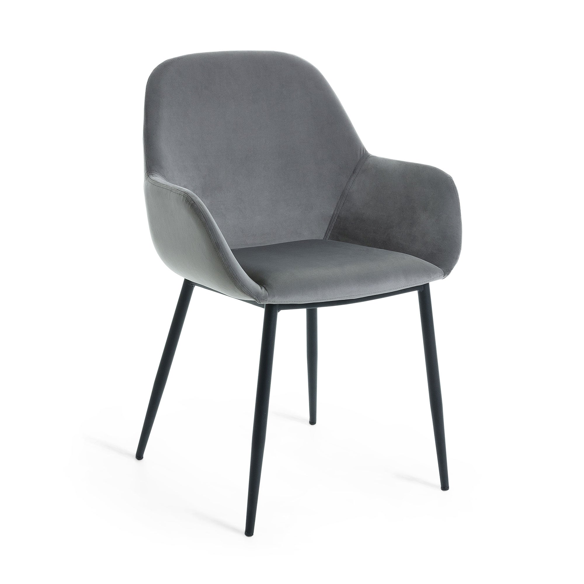 Konna grey velvet chair