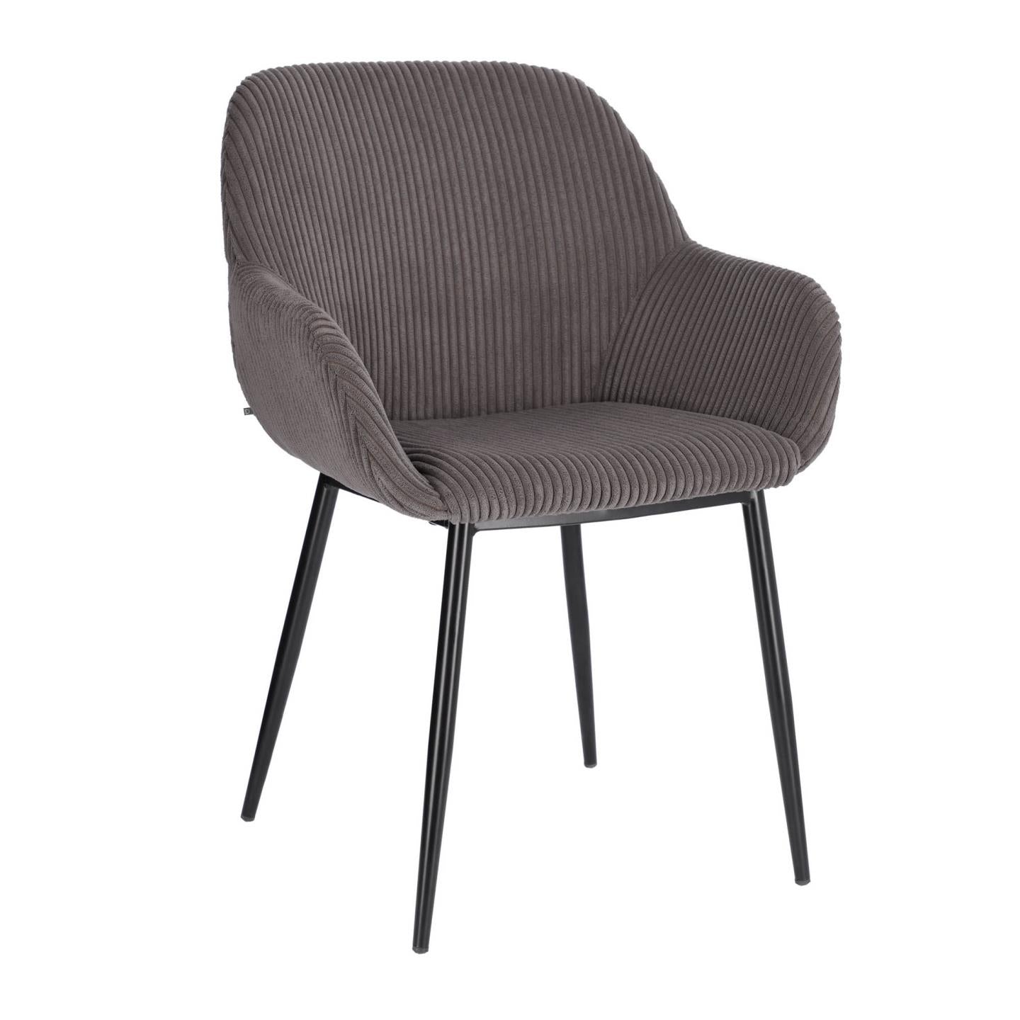 Konna chair in grey wide seam corduroy