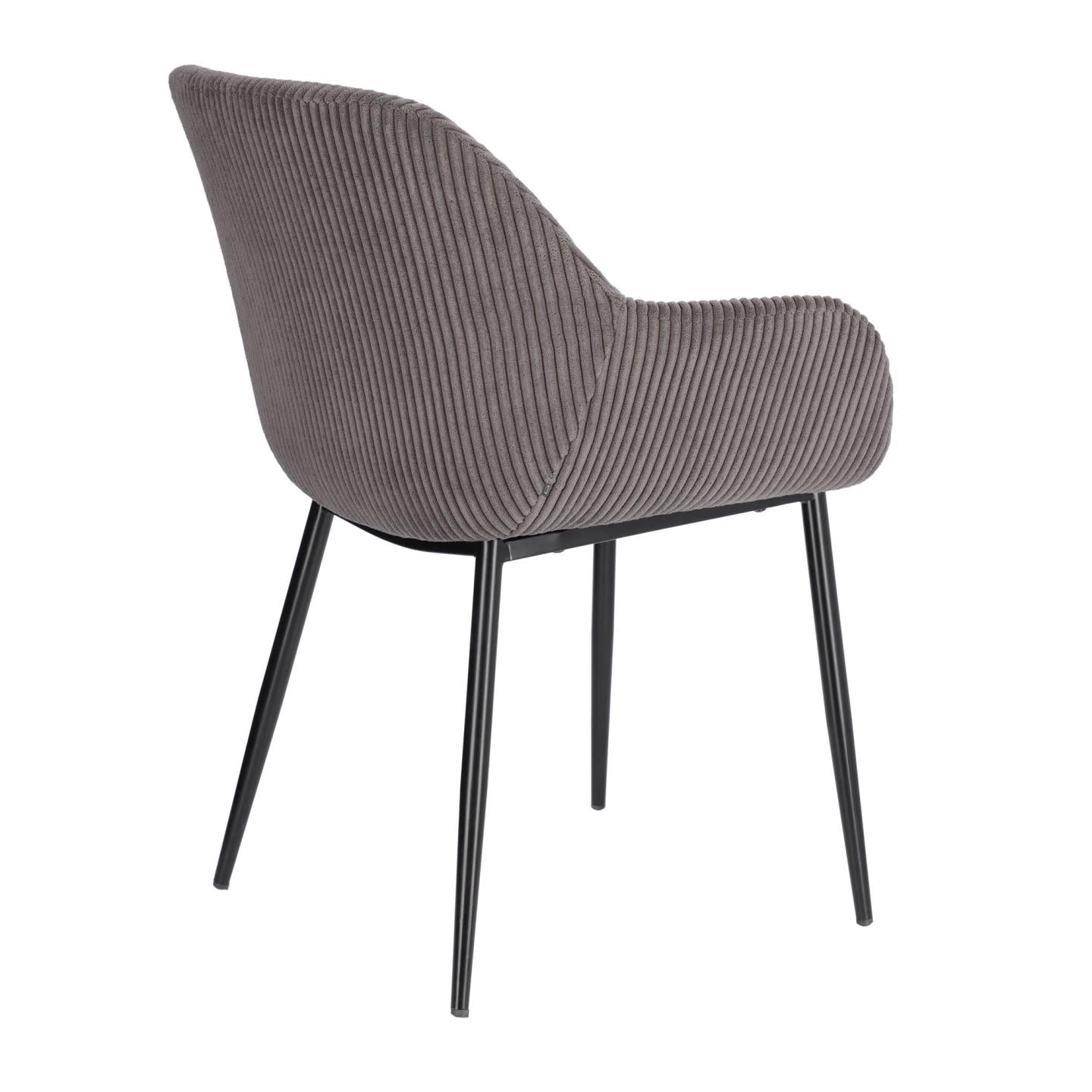 Konna chair in grey wide seam corduroy