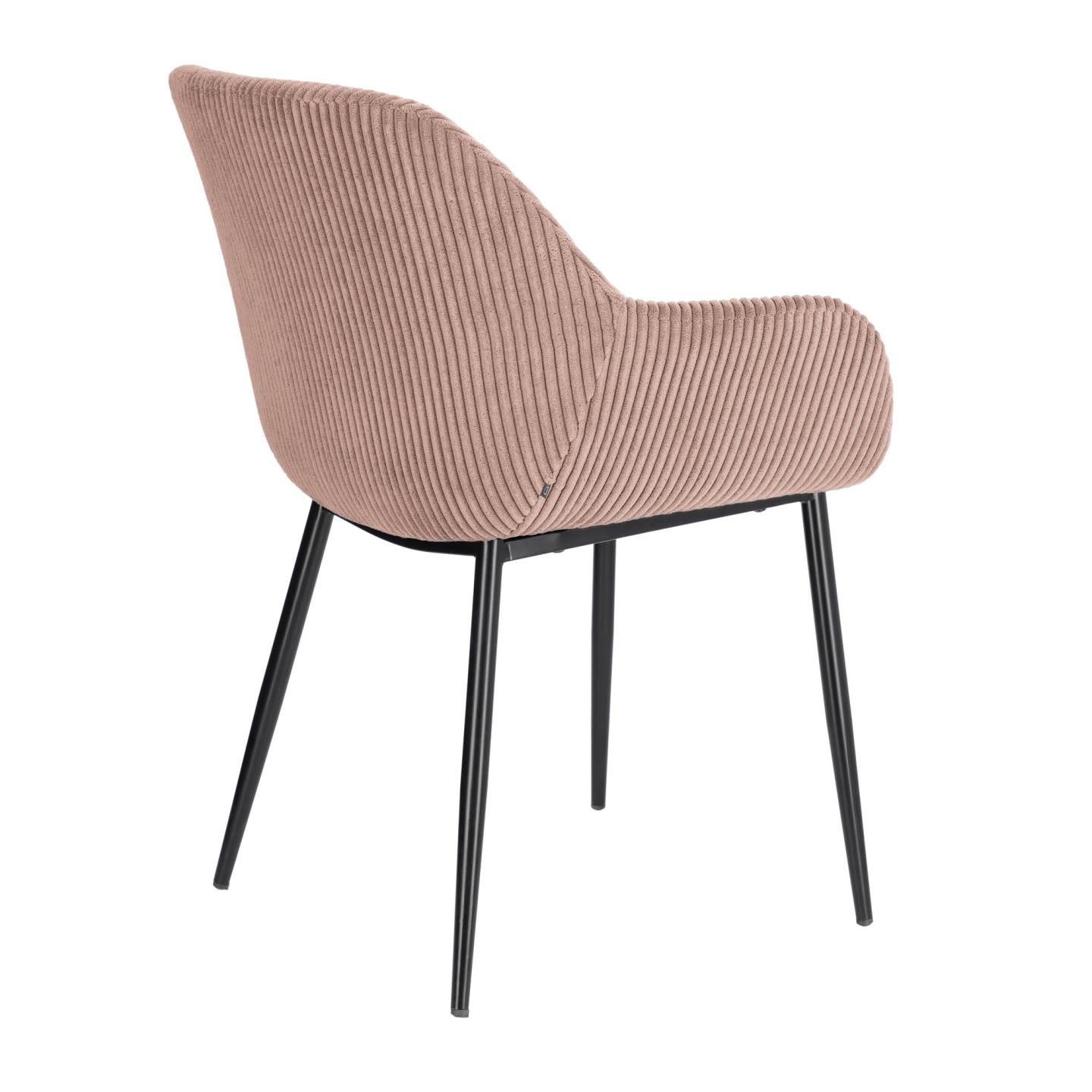 Konna chair in pink wide seam corduroy
